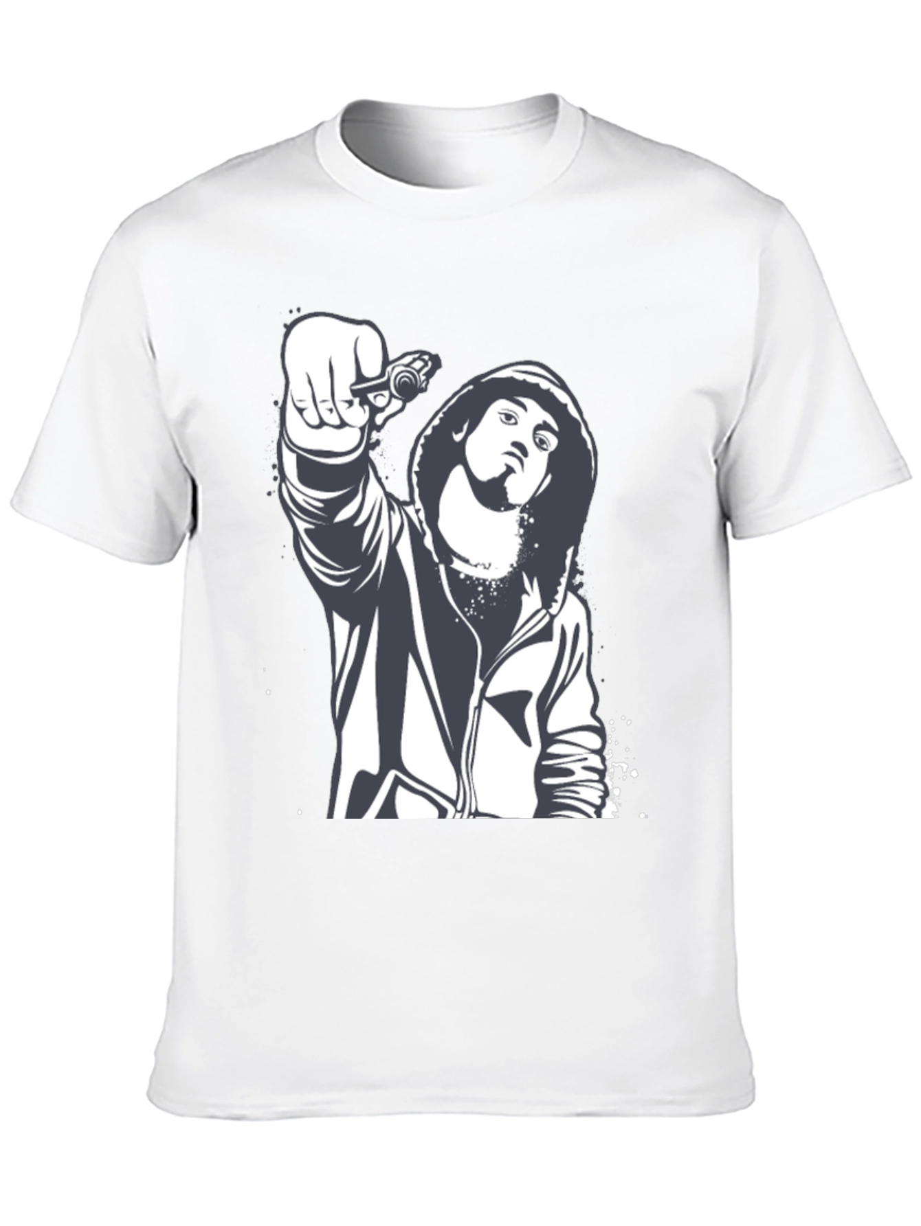 Graphic Print Black T-Shirt - Street Style