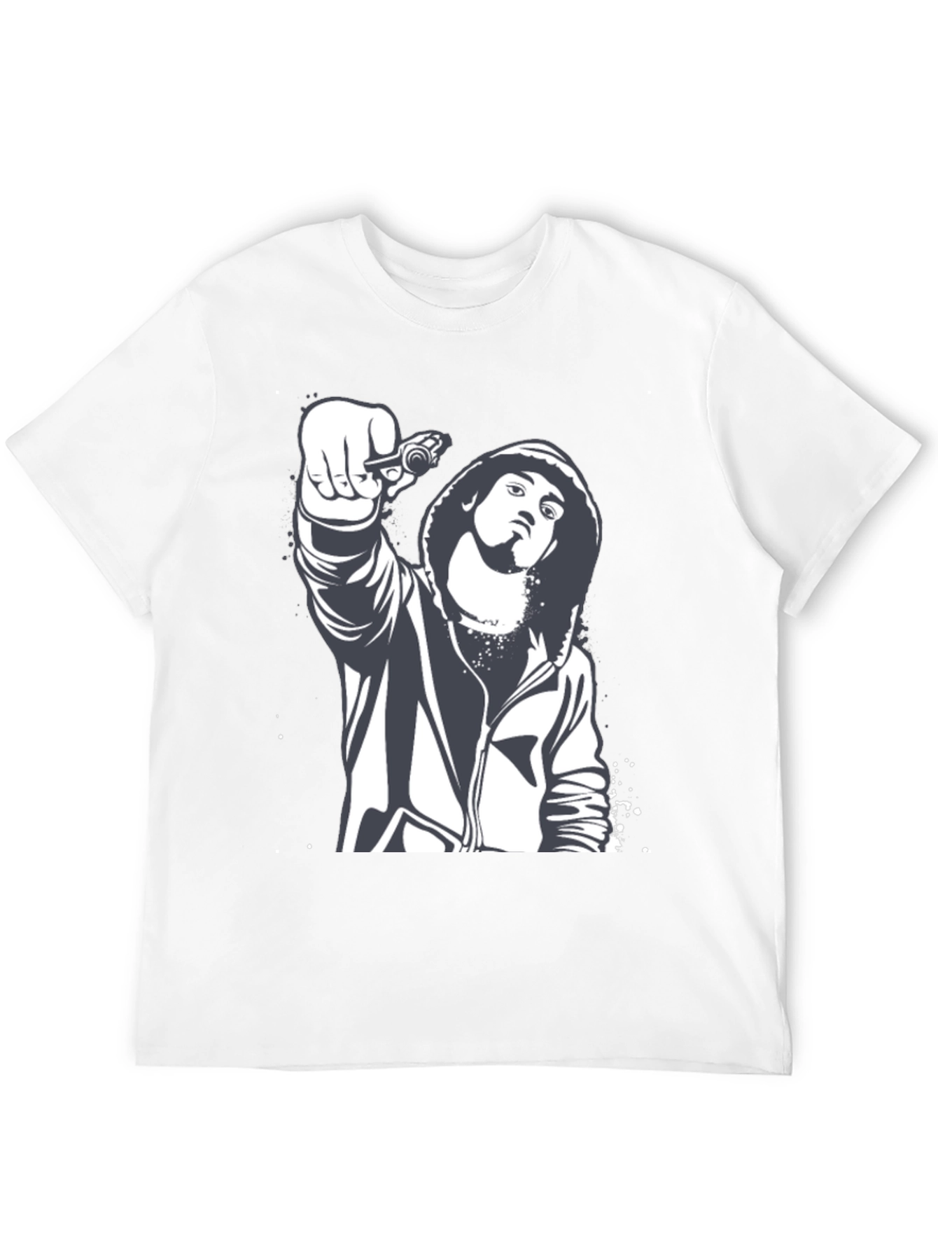 Graphic Print Black T-Shirt - Street Style