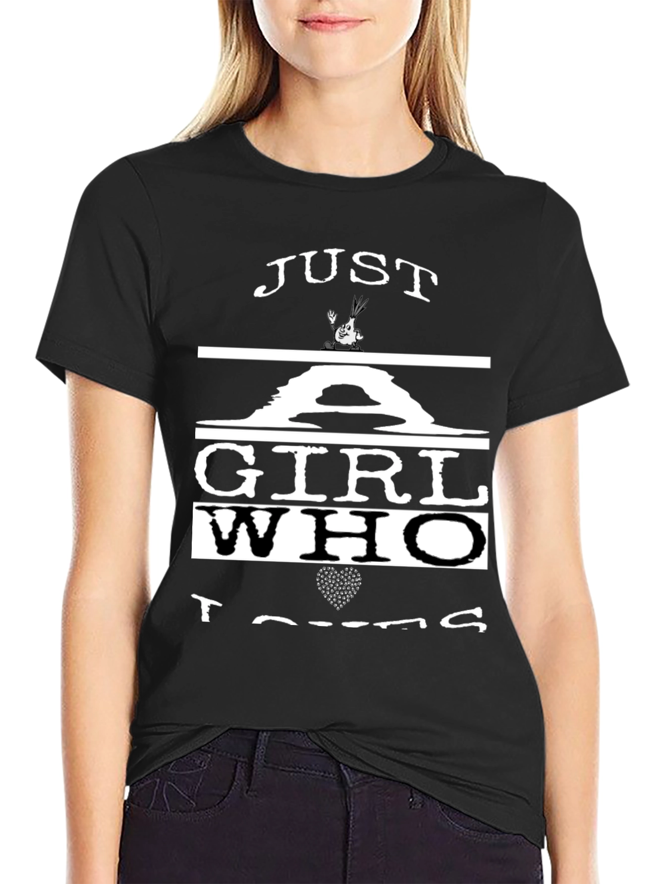 Just A Girl Who Loves Onions T-Shirt - Black