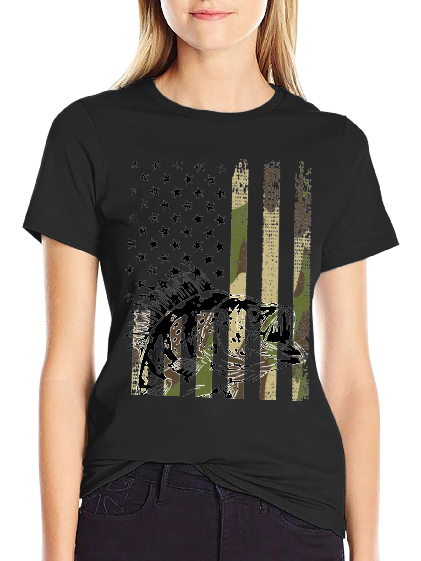 Fishing Flag Graphic T-Shirt