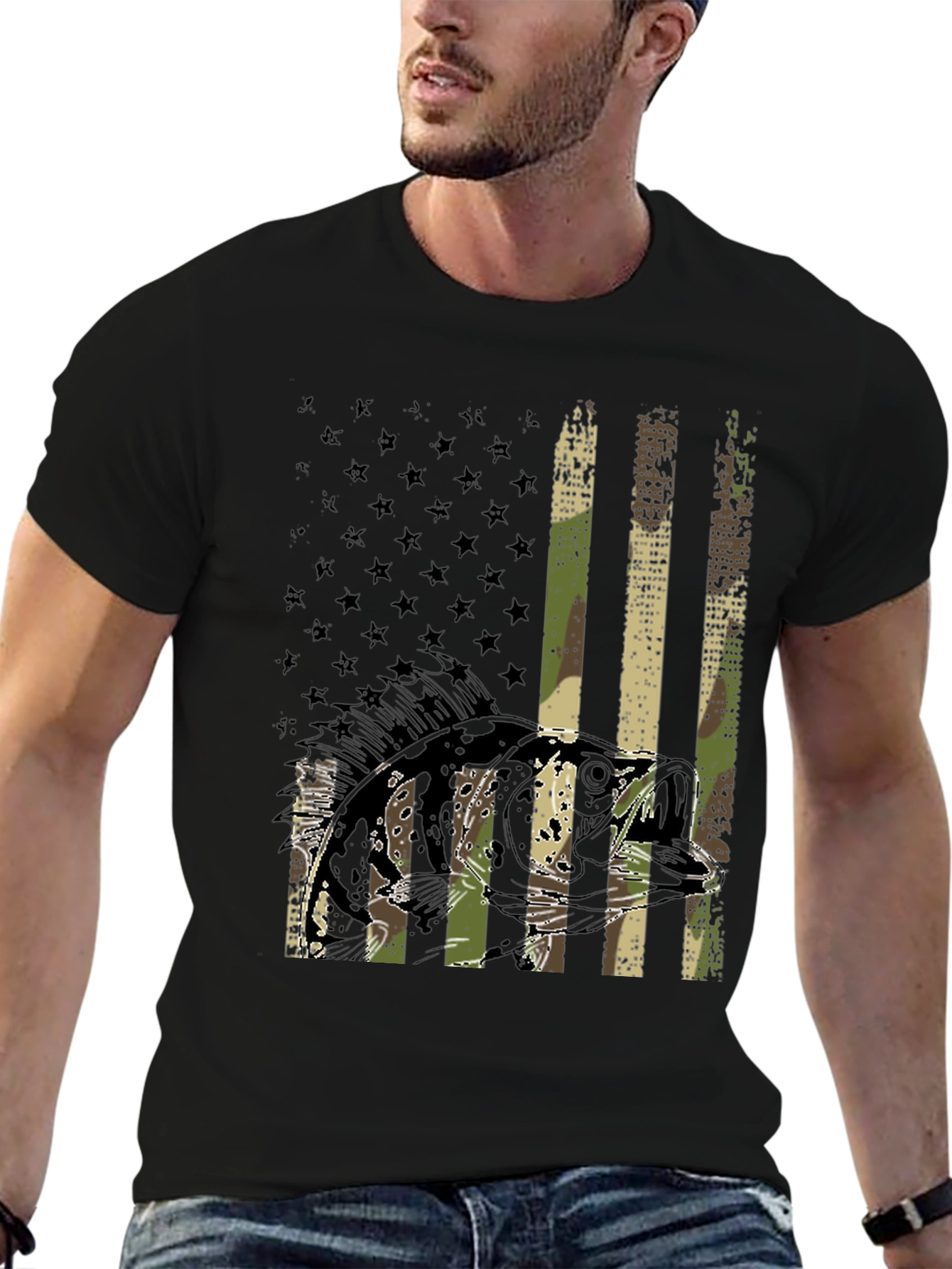 Fishing Flag Graphic T-Shirt