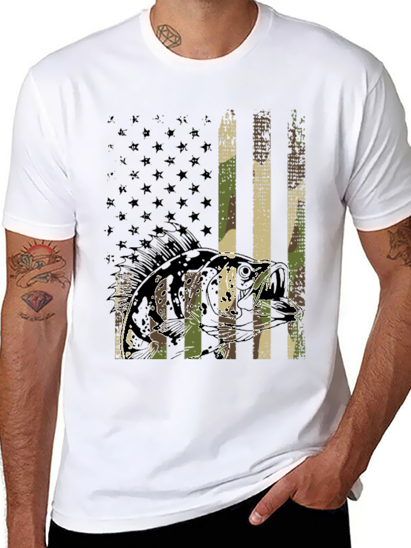 Fishing Flag Graphic T-Shirt