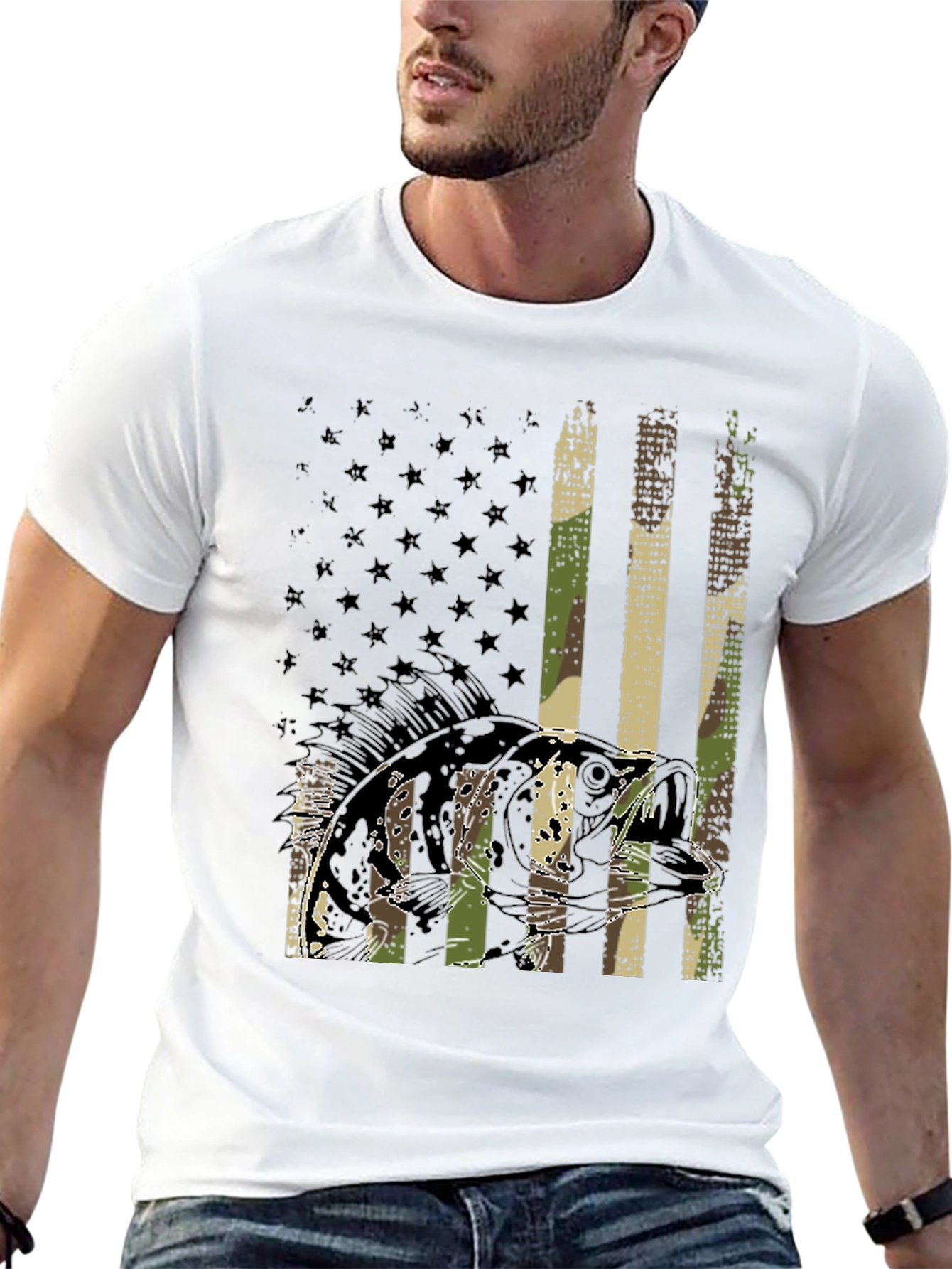 Fishing Flag Graphic T-Shirt