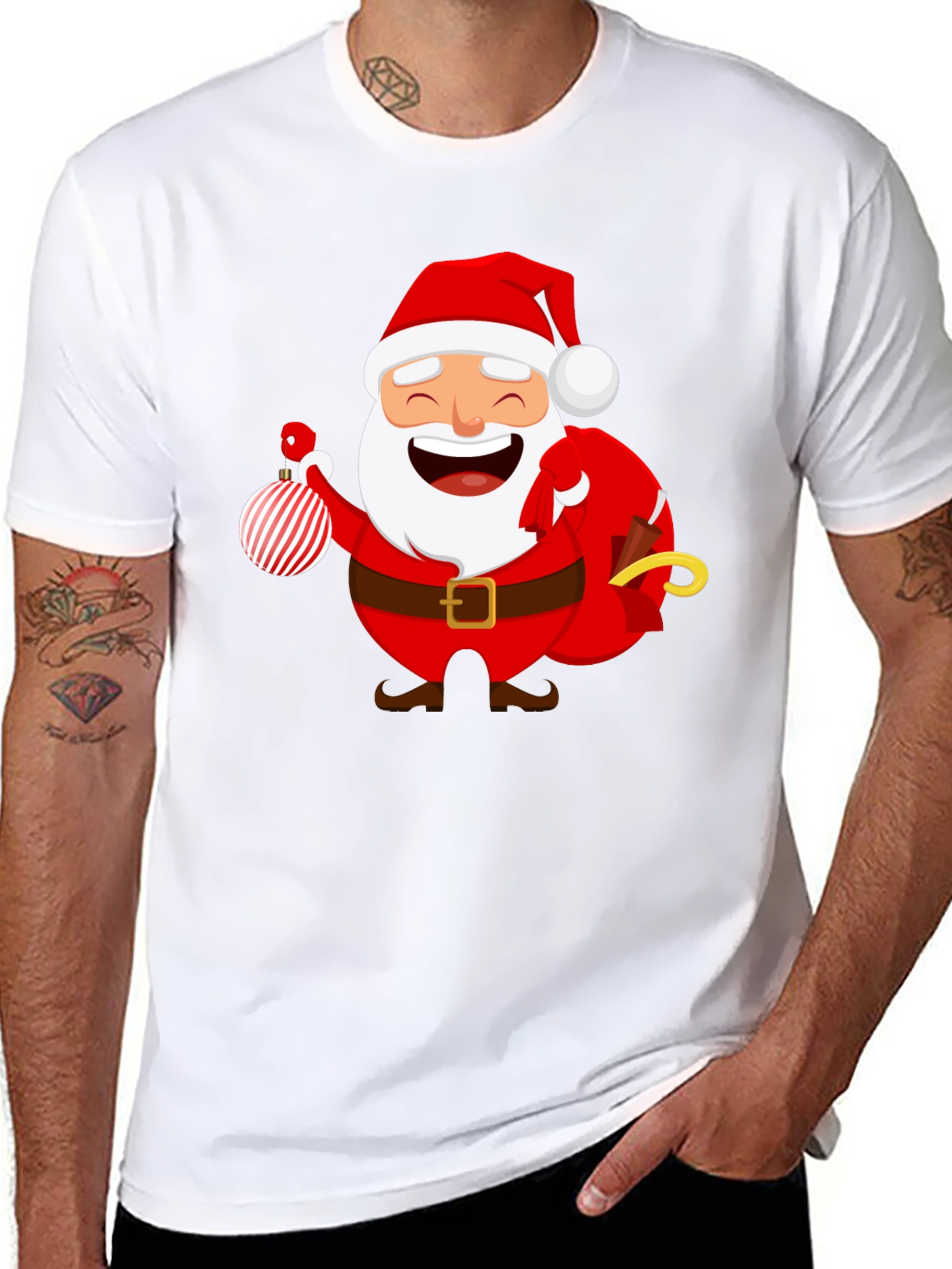Festive Santa Graphic T-Shirt