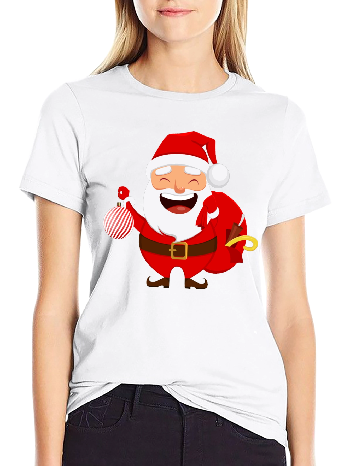 Festive Santa Graphic T-Shirt
