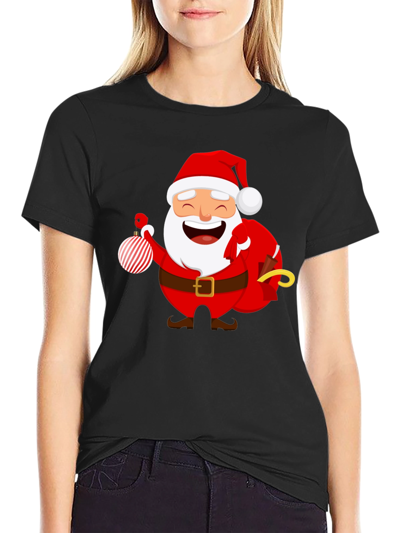 Festive Santa Graphic T-Shirt