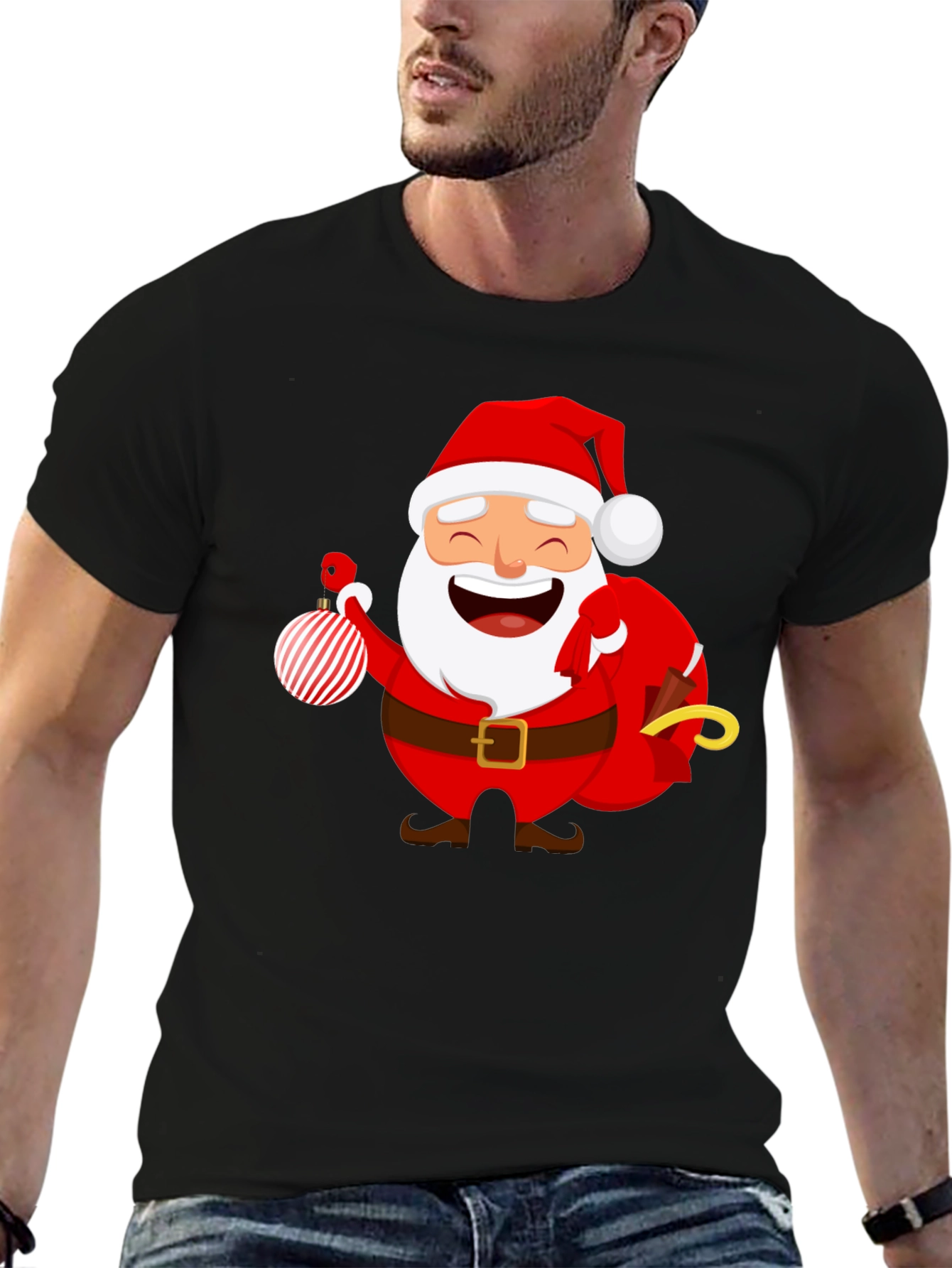 Festive Santa Graphic T-Shirt