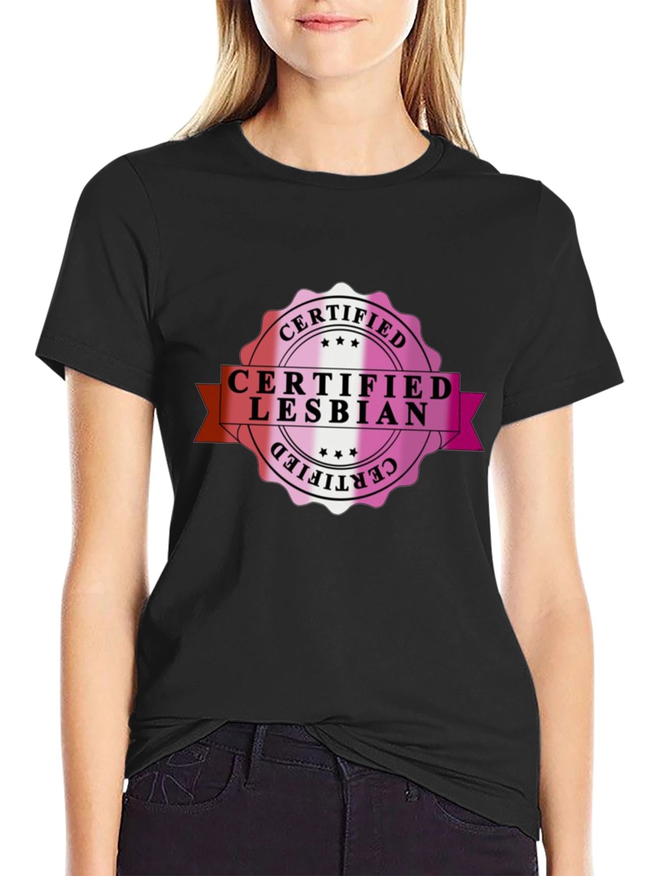 Certified Lesbian Black T-Shirt