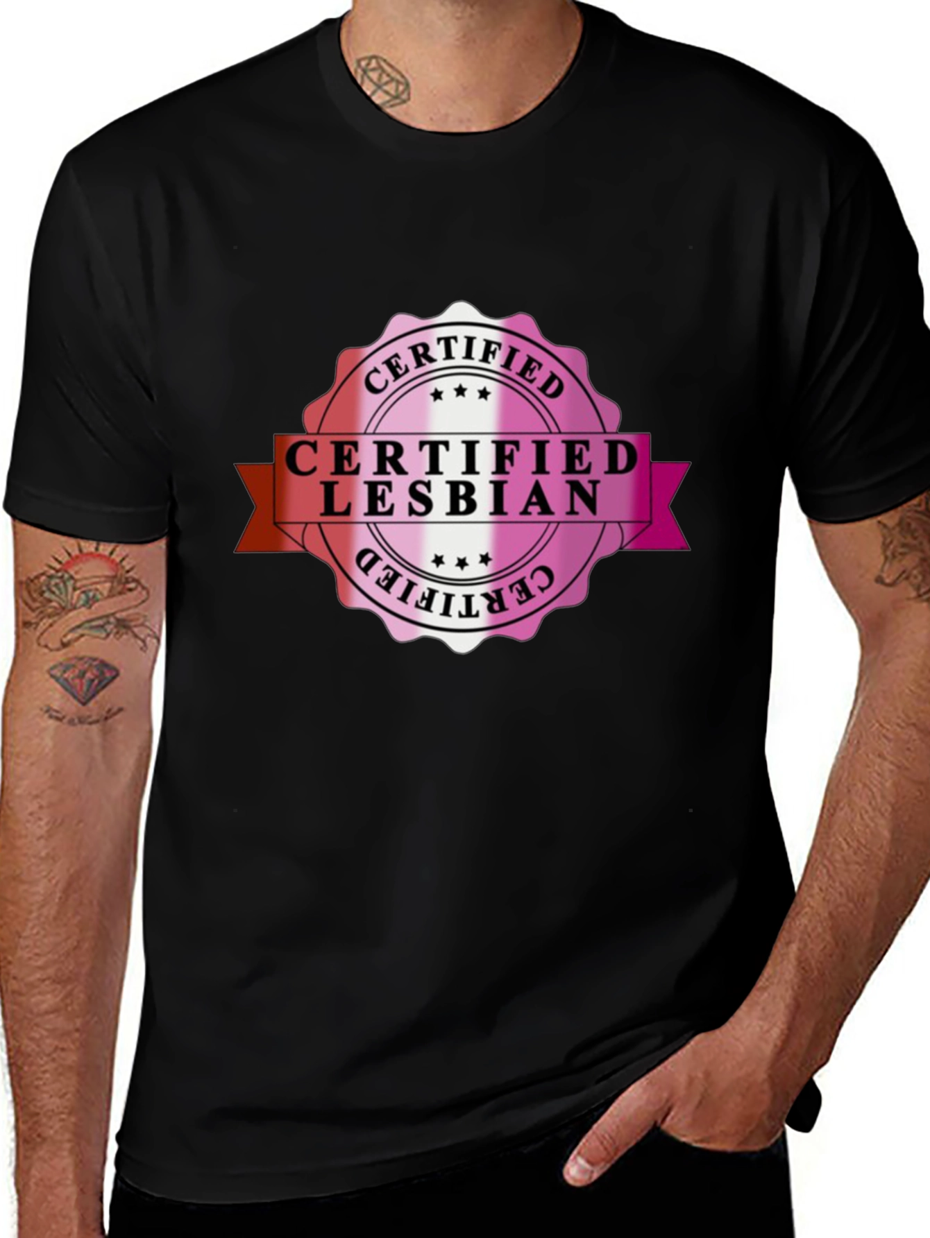 Certified Lesbian Black T-Shirt