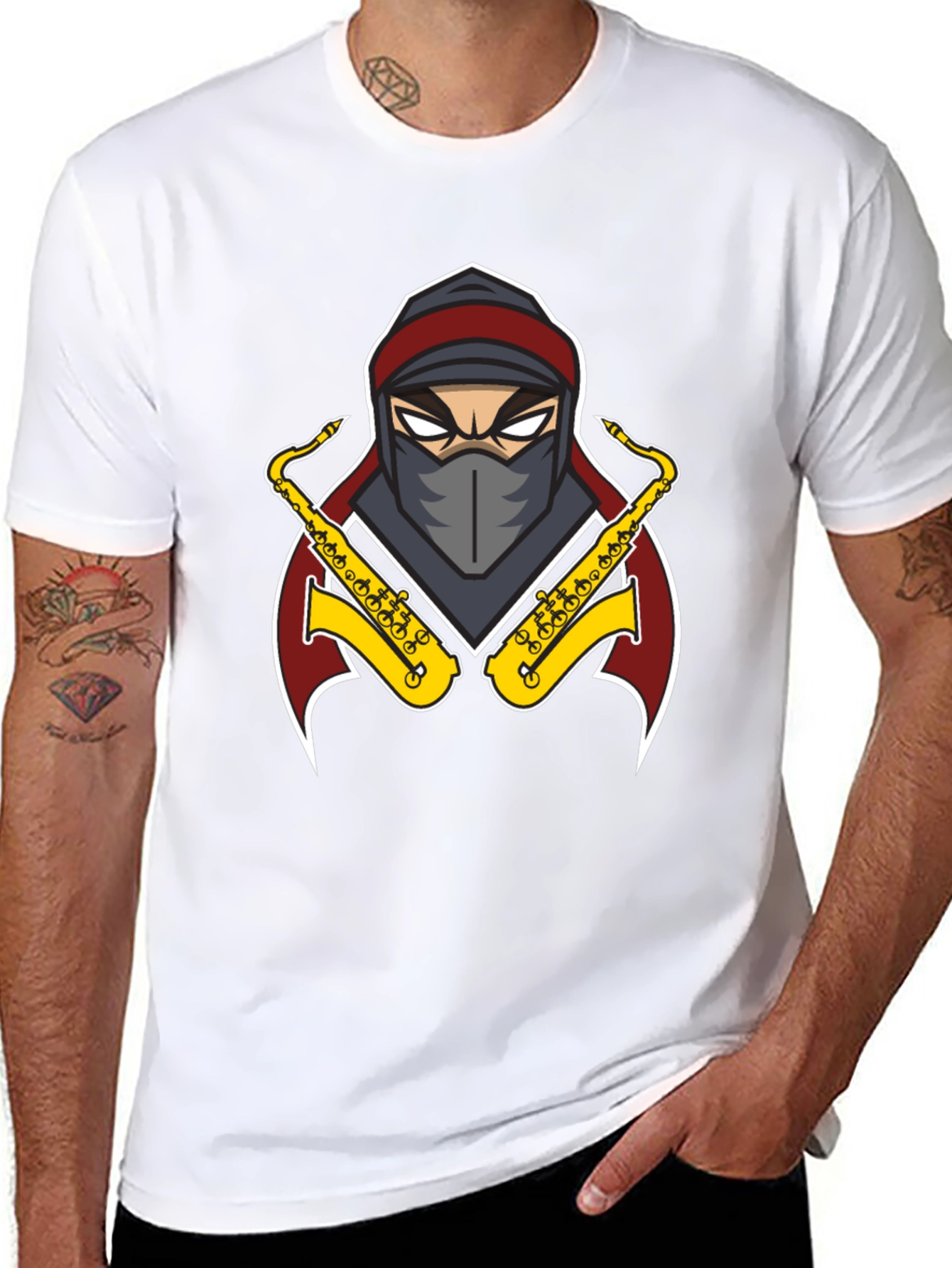 Ninja Sax T-Shirt - Cool Graphic Tee
