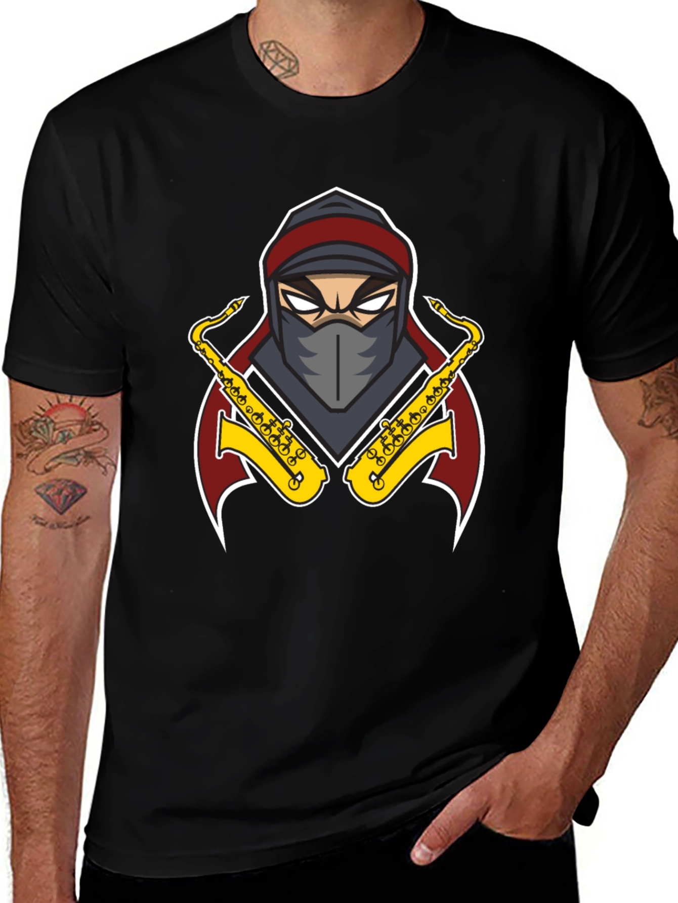 Ninja Sax T-Shirt - Cool Graphic Tee