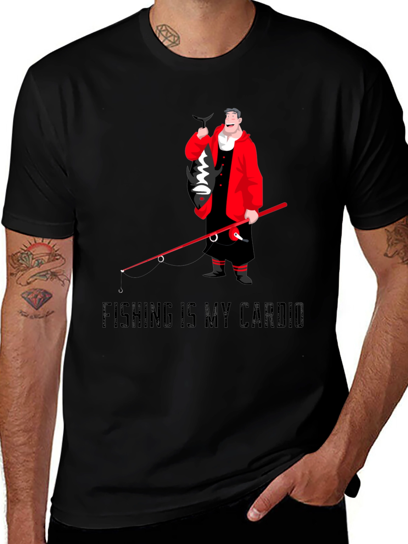 Fishing Is My Cardio Mens T-Shirt