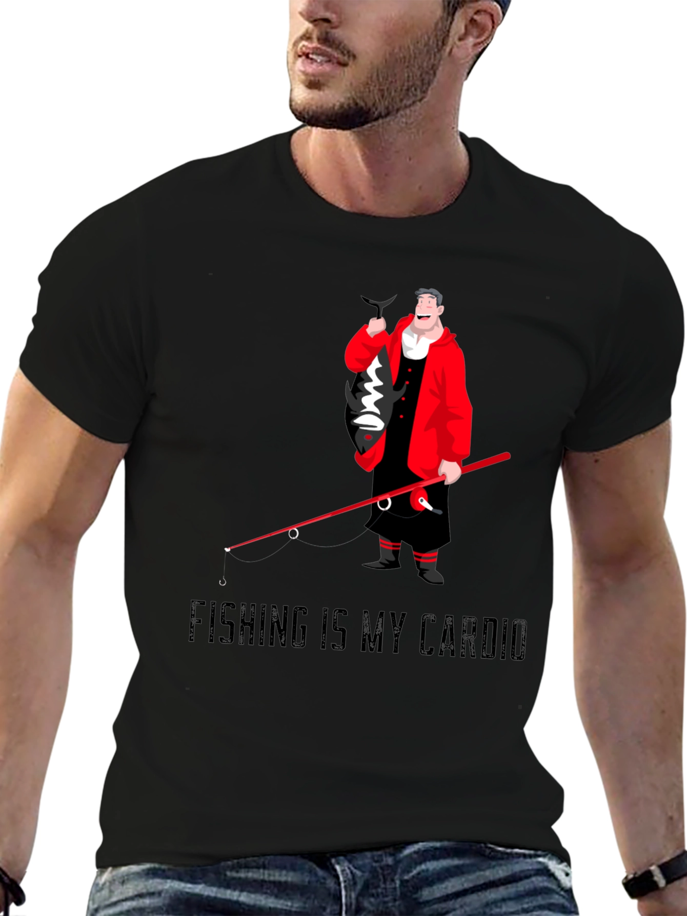 Fishing Is My Cardio Mens T-Shirt