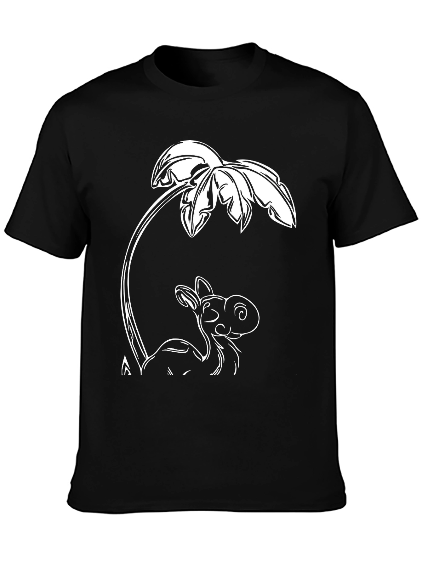 Camel Under Palm Tree Graphic T-Shirt - Black