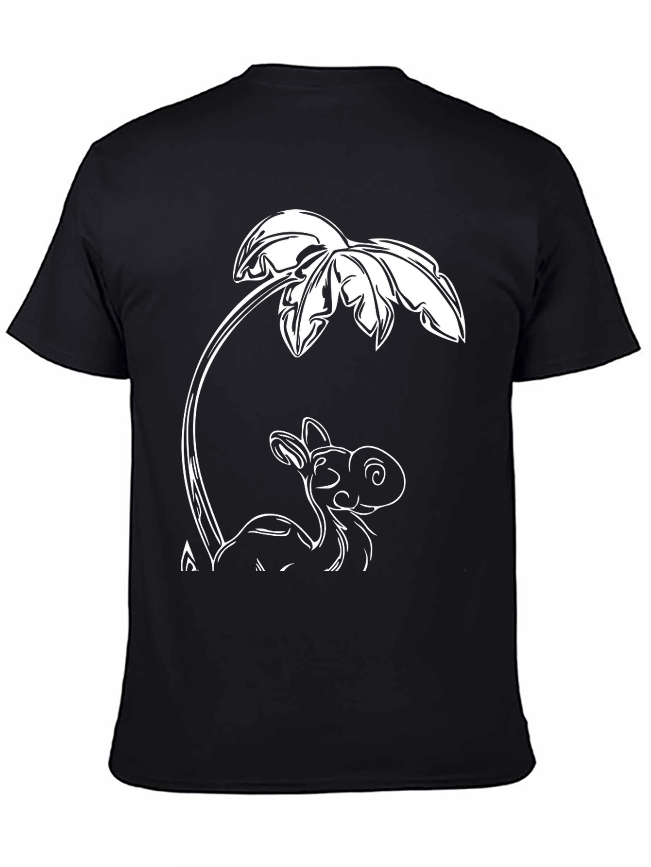 Camel Under Palm Tree Graphic T-Shirt - Black
