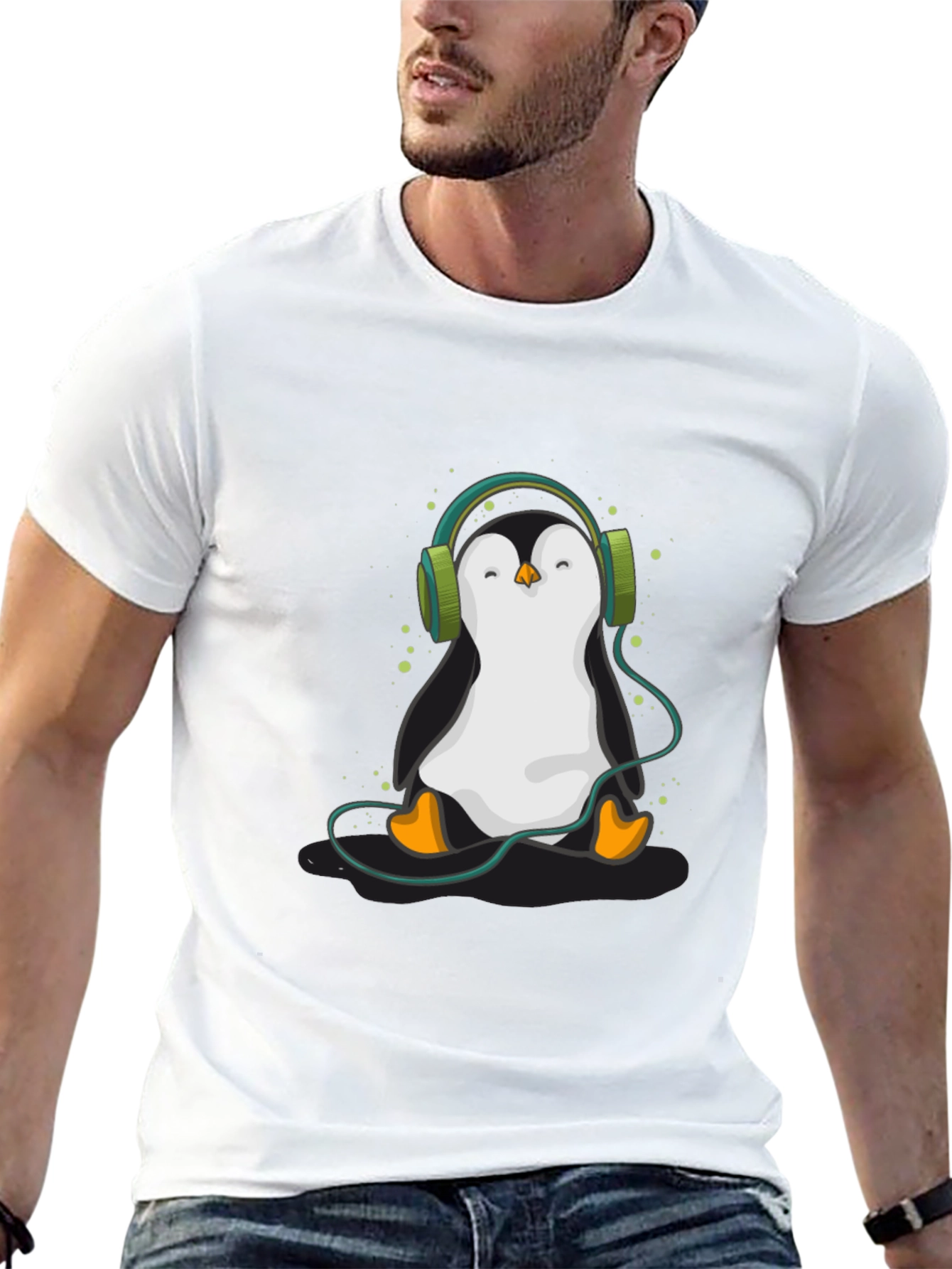 Penguin Headphone Graphic Tee