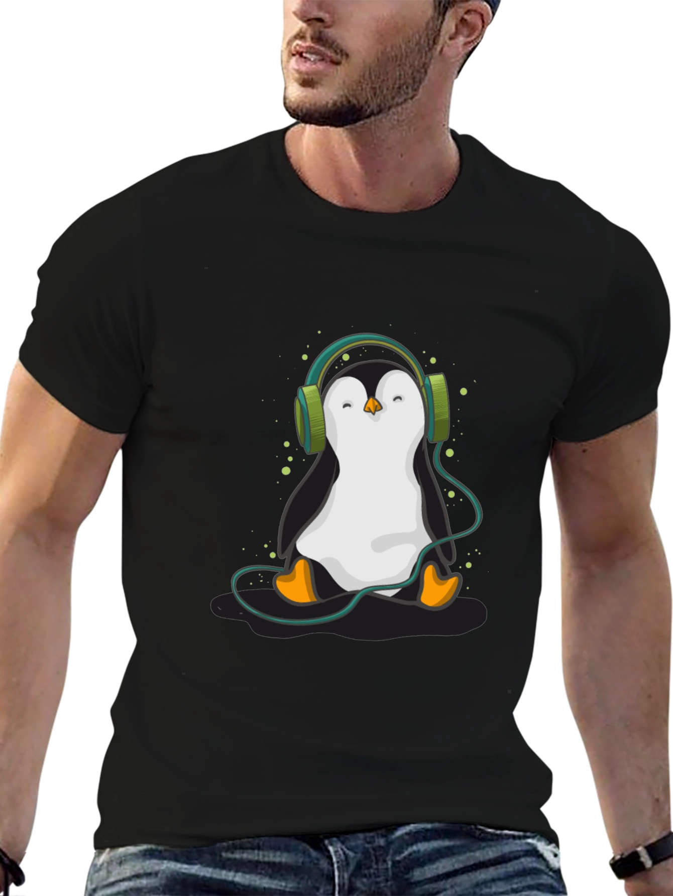 Penguin Headphone Graphic Tee