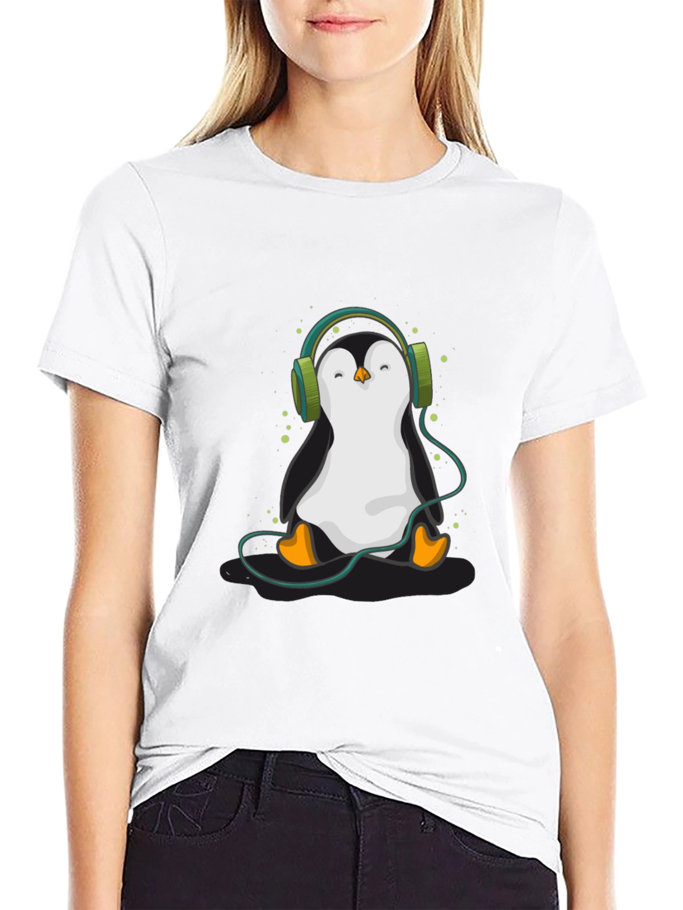 Penguin Headphone Graphic Tee