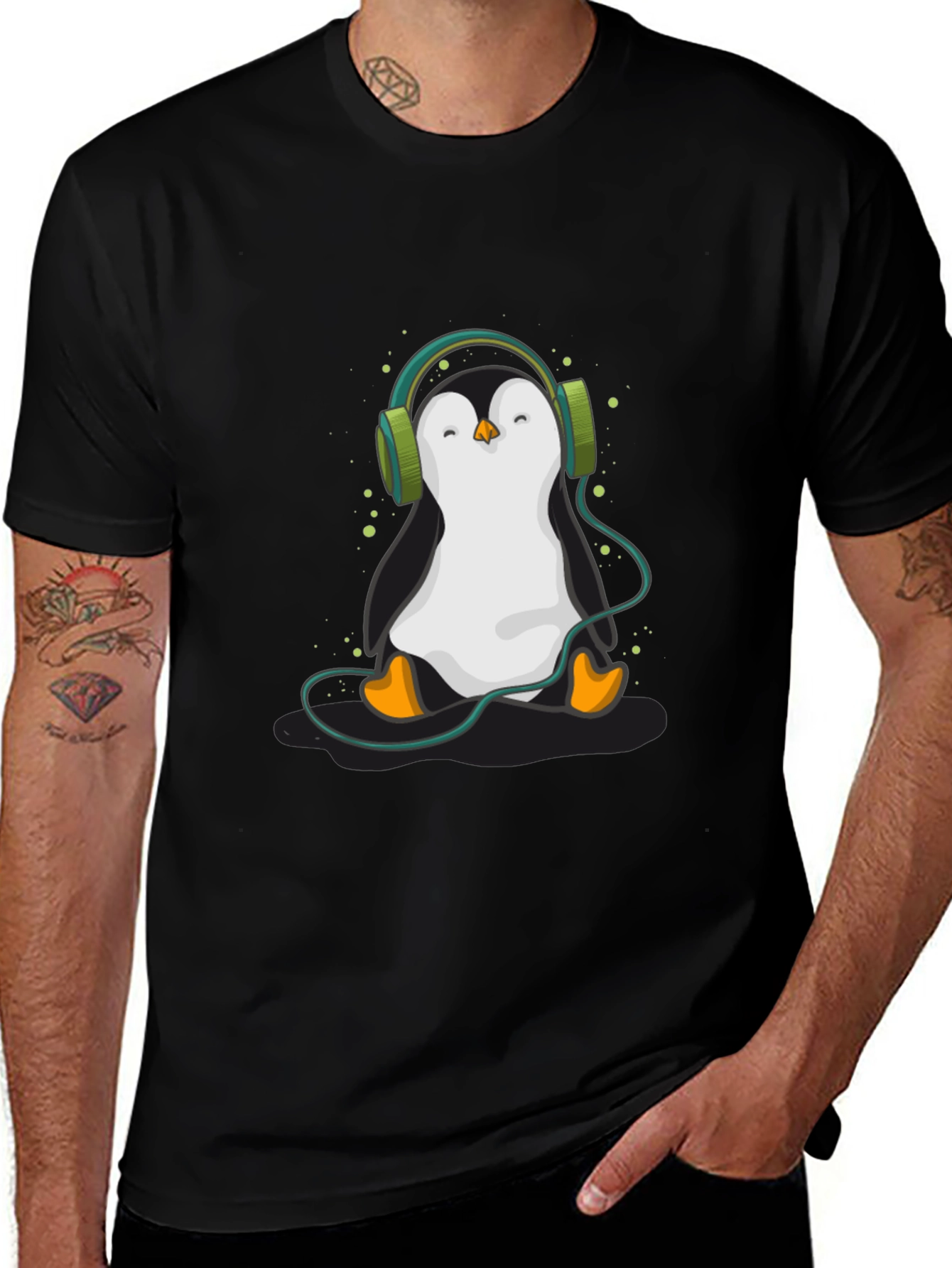 Penguin Headphone Graphic Tee