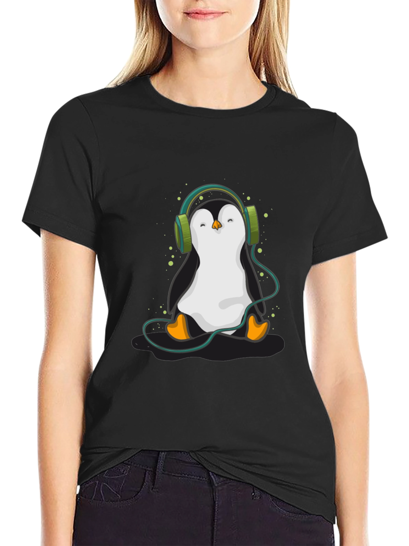 Penguin Headphone Graphic Tee