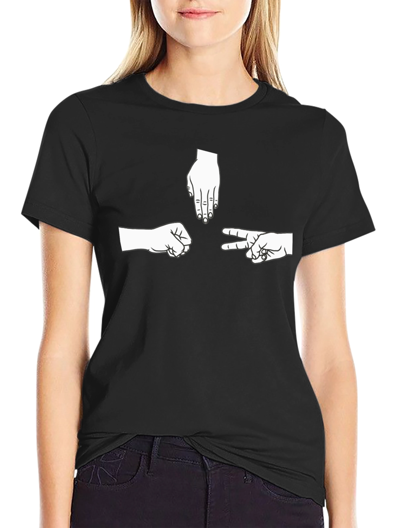 Rock Paper Scissors Black T-Shirt