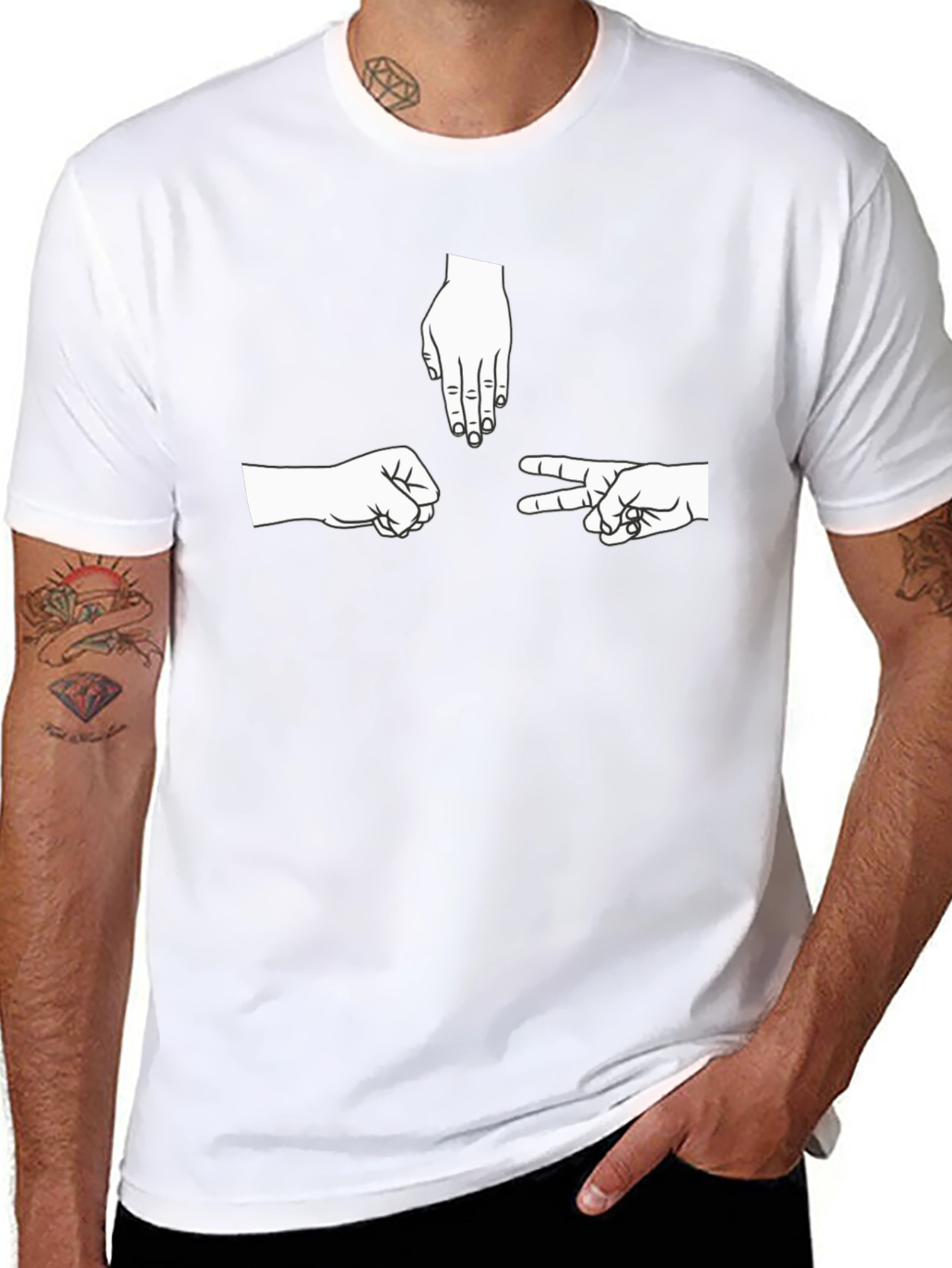 Rock Paper Scissors Black T-Shirt