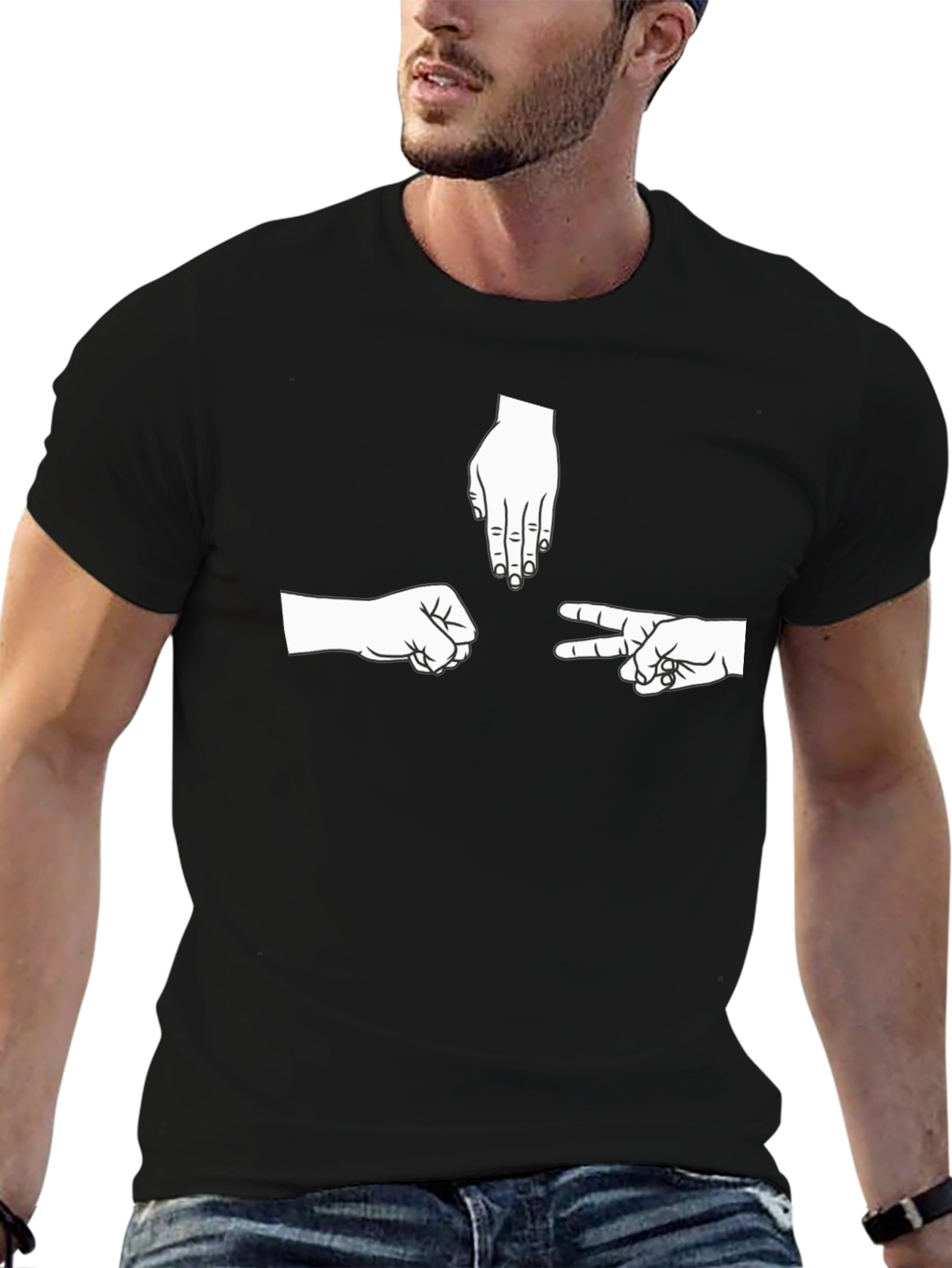 Rock Paper Scissors Black T-Shirt