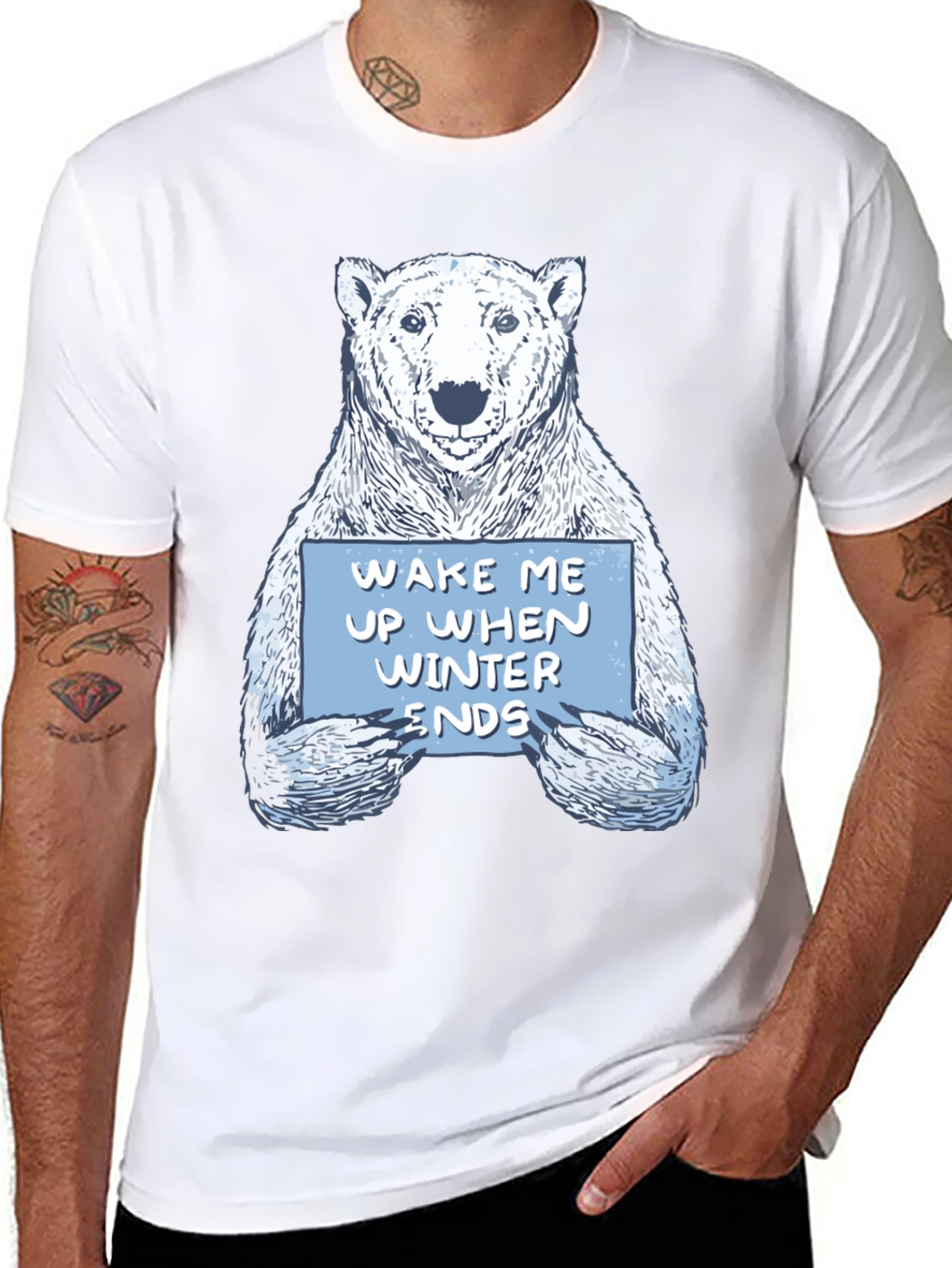 Wake Me Up When Winter Ends Polar Bear T-Shirt