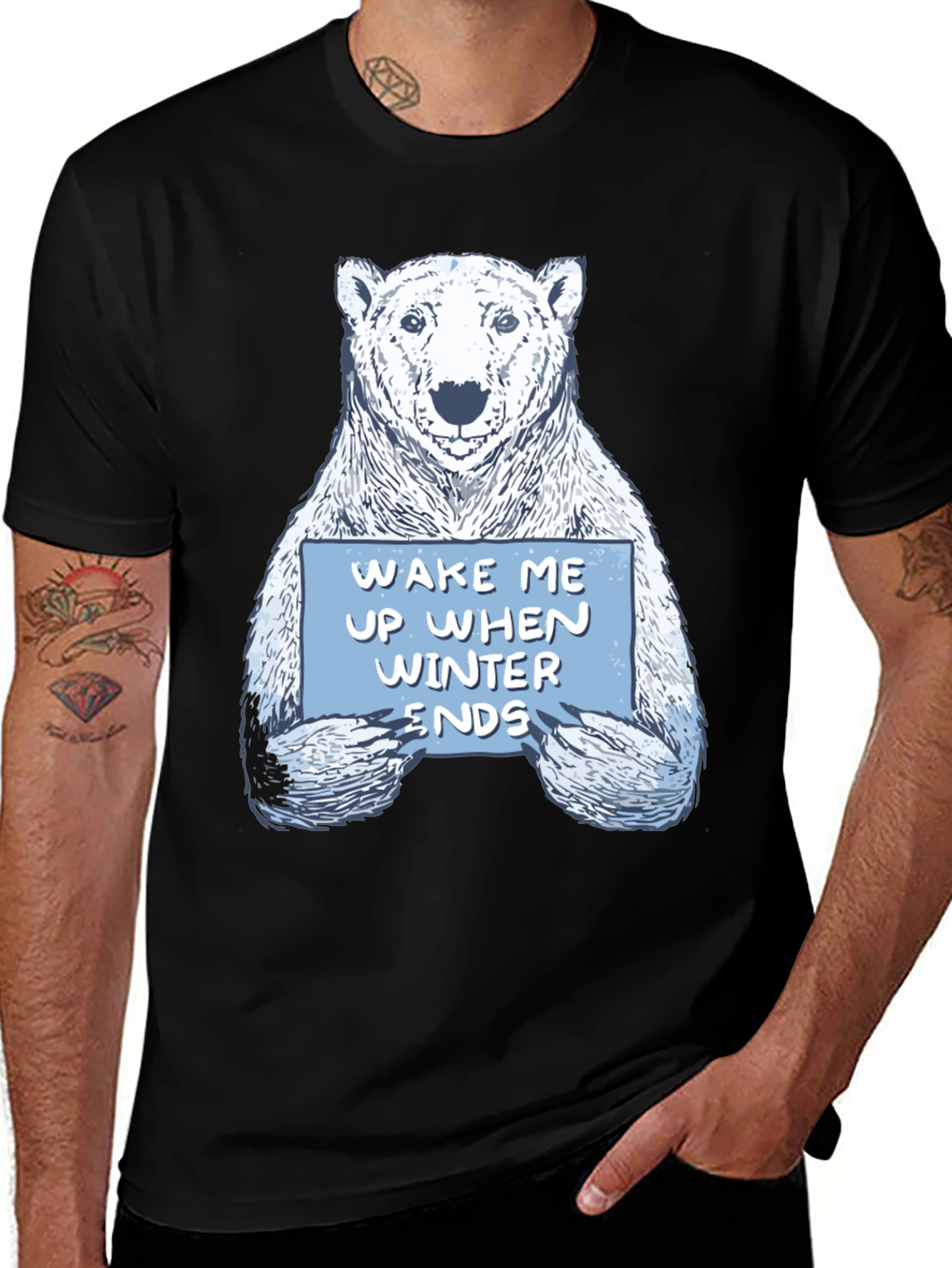 Wake Me Up When Winter Ends Polar Bear T-Shirt