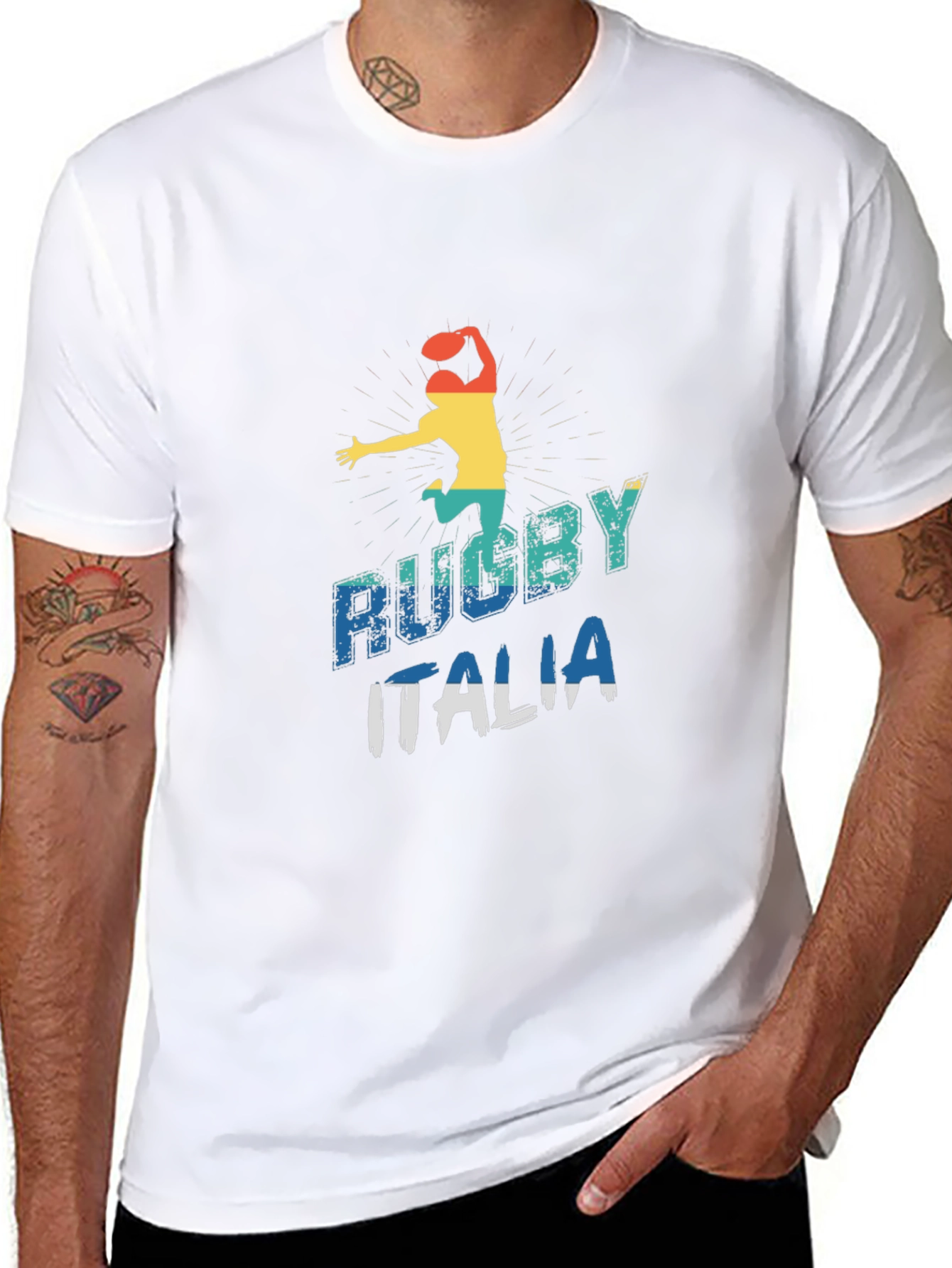 Rugby Italia Graphic Tee - Sporty Mens T-Shirt