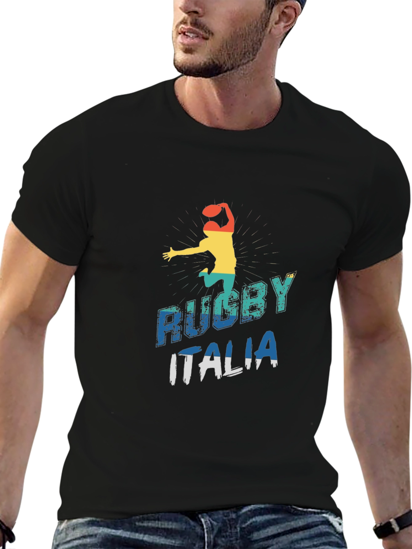 Rugby Italia Graphic Tee - Sporty Mens T-Shirt