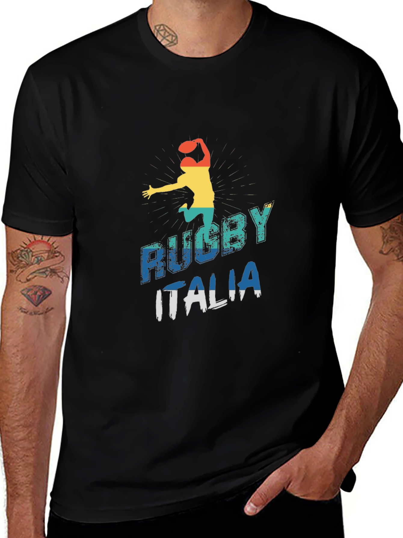 Rugby Italia Graphic Tee - Sporty Mens T-Shirt