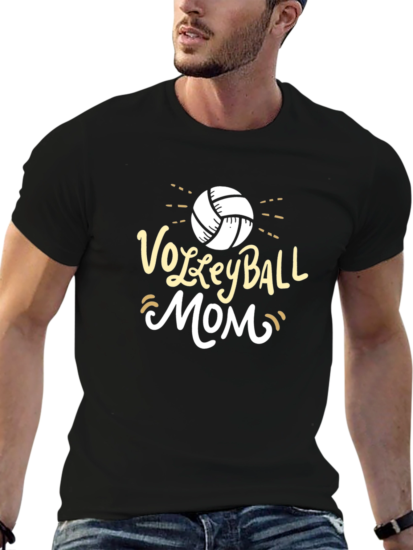 Volleyball Mom Graphic T-Shirt - Black