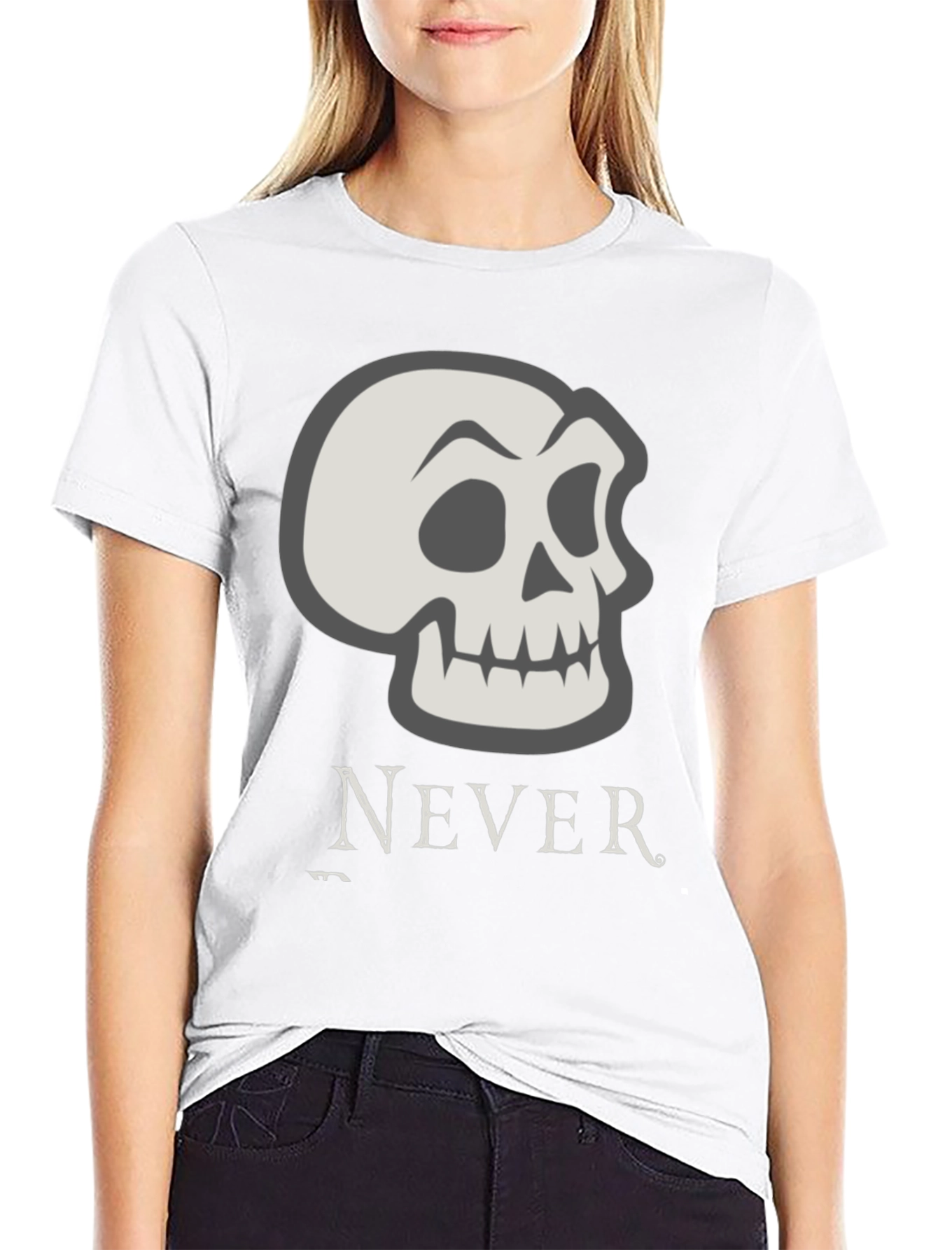 Skull Graphic Print Tee - Never Settle