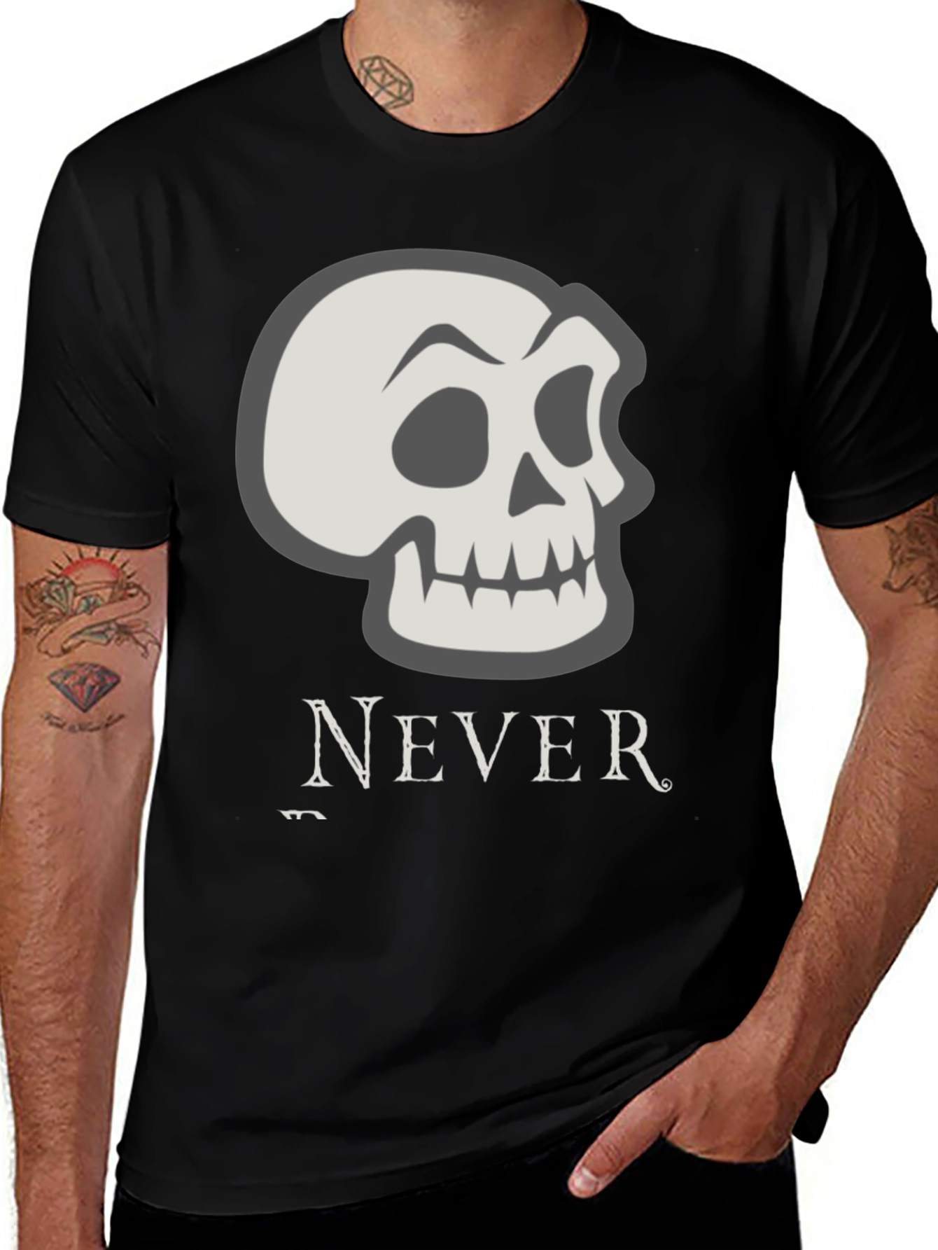 Skull Graphic Print Tee - Never Settle