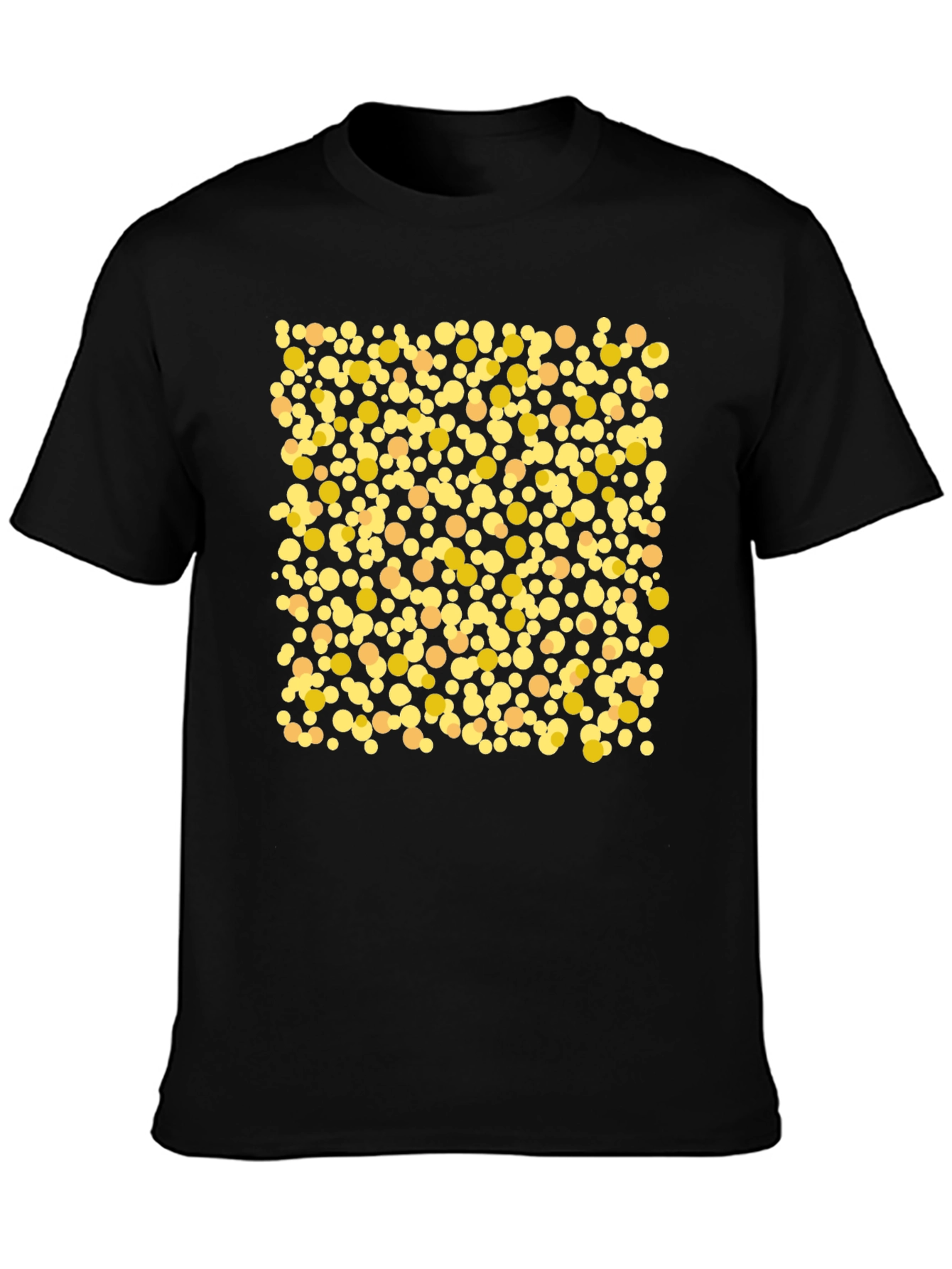 Polka Dot Graphic Tee - Casual Black T-Shirt