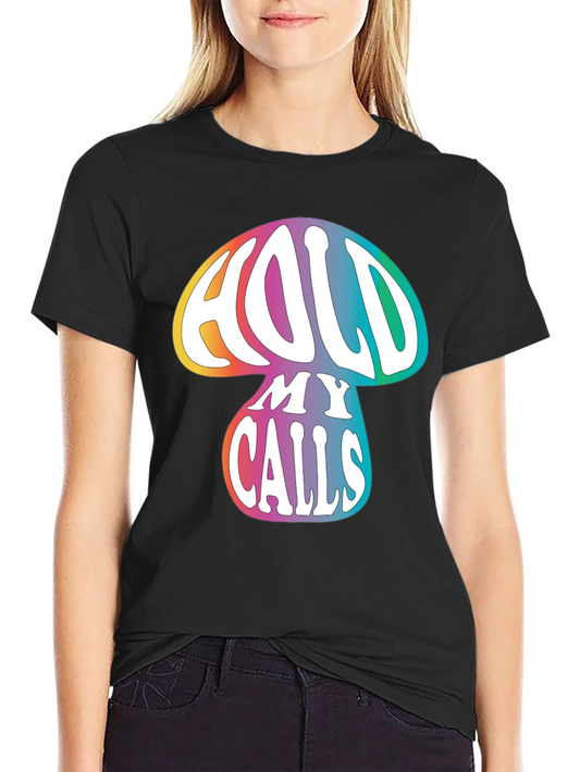 Hold My Calls Mushroom Graphic Tee - Relaxed Fit