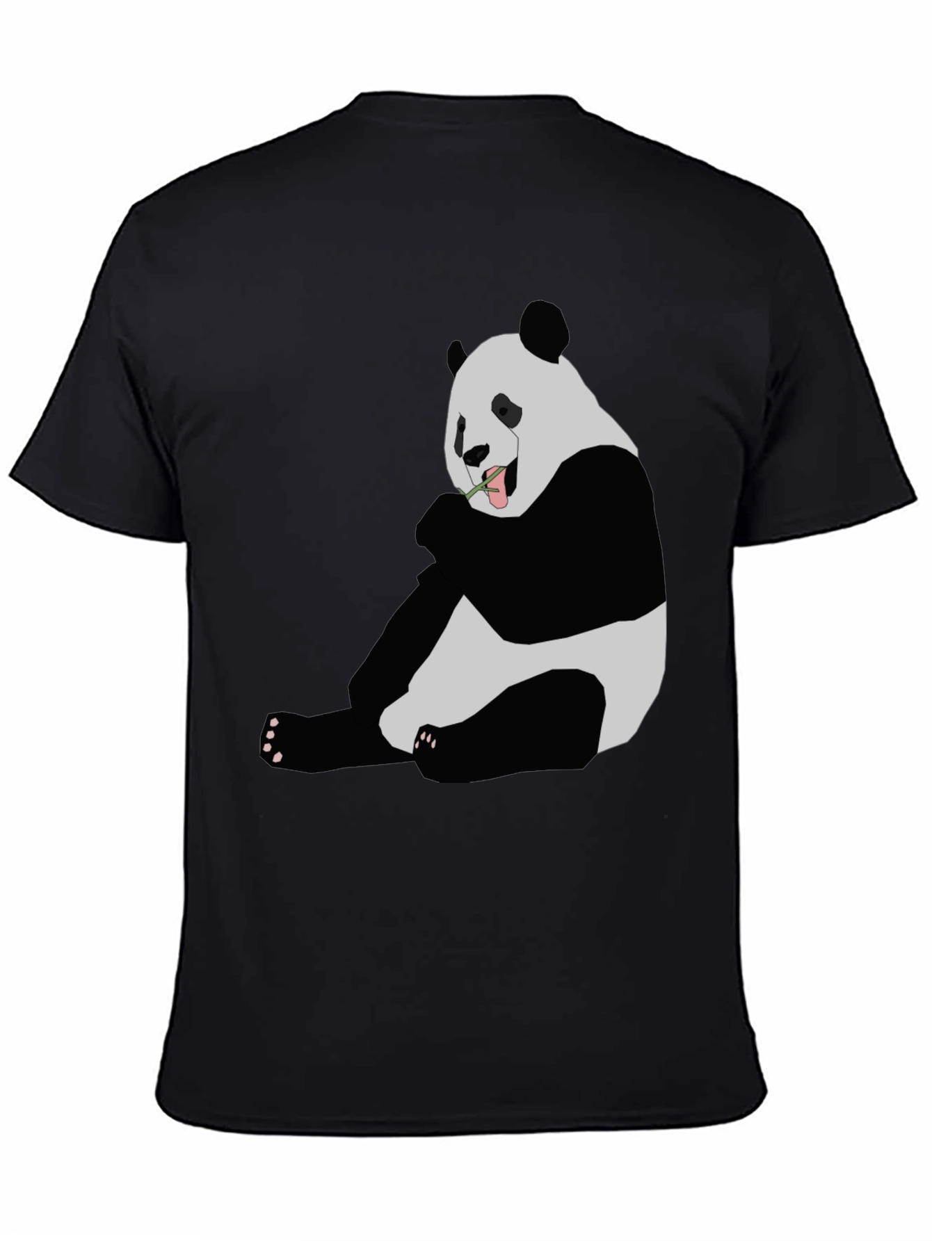 Panda Graphic Print Black T-Shirt