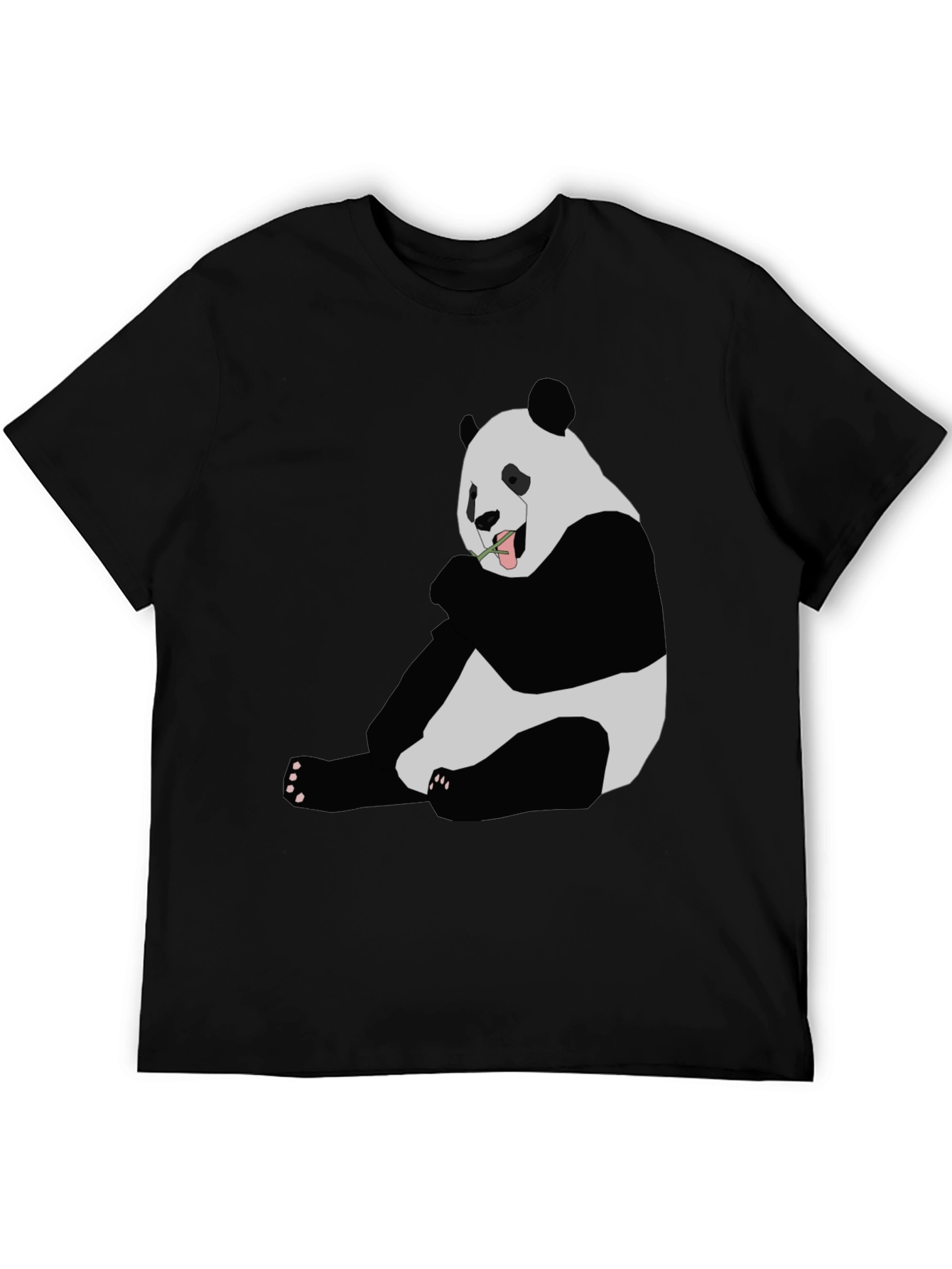Panda Graphic Print Black T-Shirt