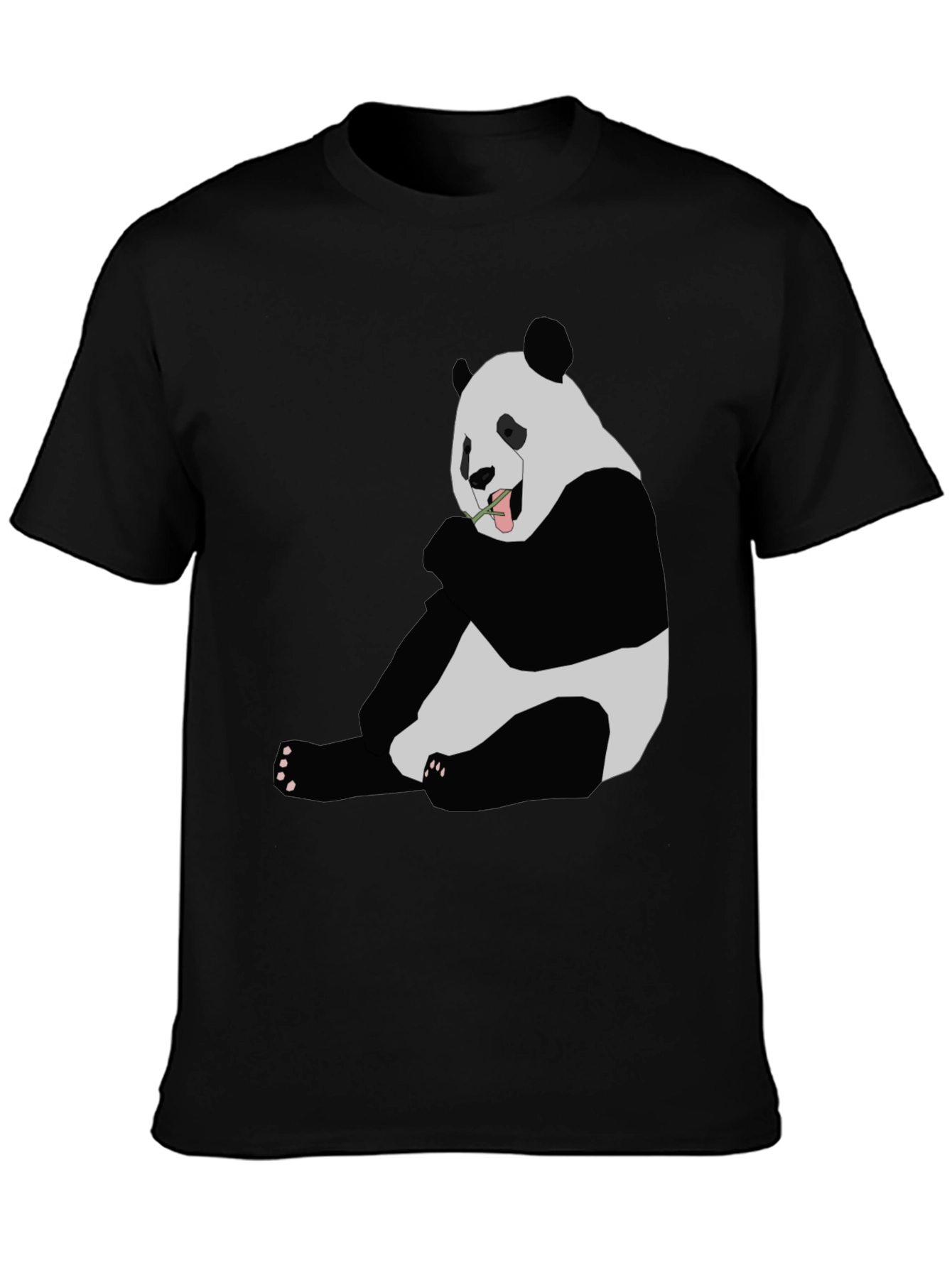 Panda Graphic Print Black T-Shirt