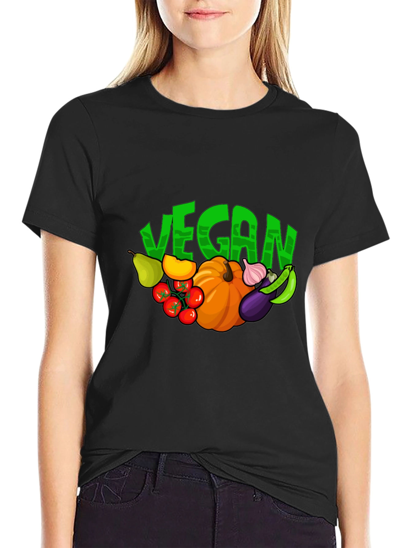 Vegan Vegetable Graphic Print T-Shirt