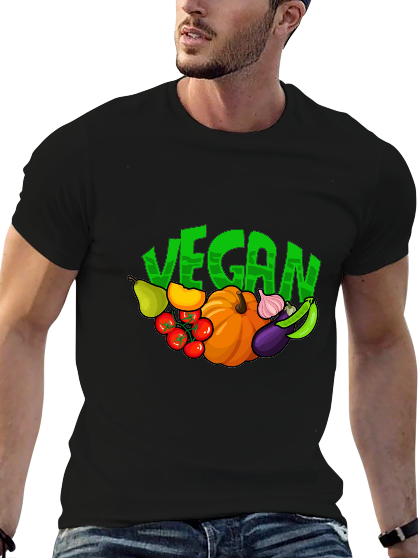 Vegan Vegetable Graphic Print T-Shirt