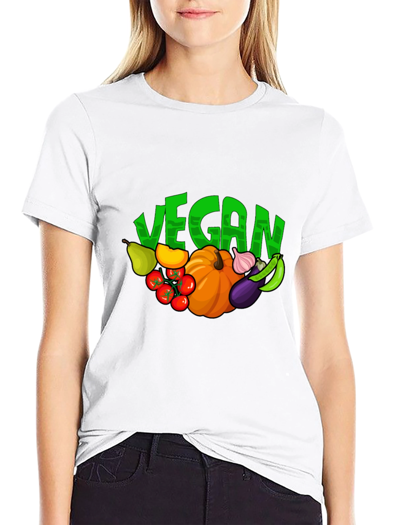 Vegan Vegetable Graphic Print T-Shirt