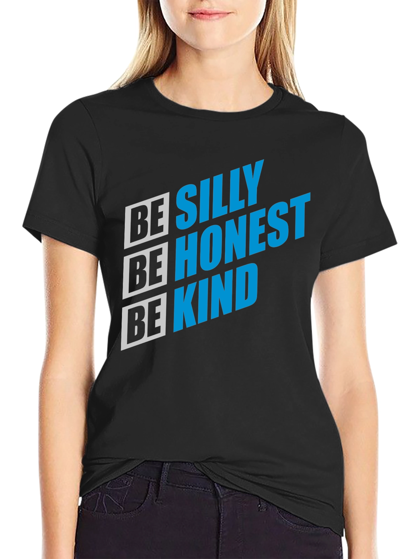Be Silly Honest Kind Graphic Tee - Black
