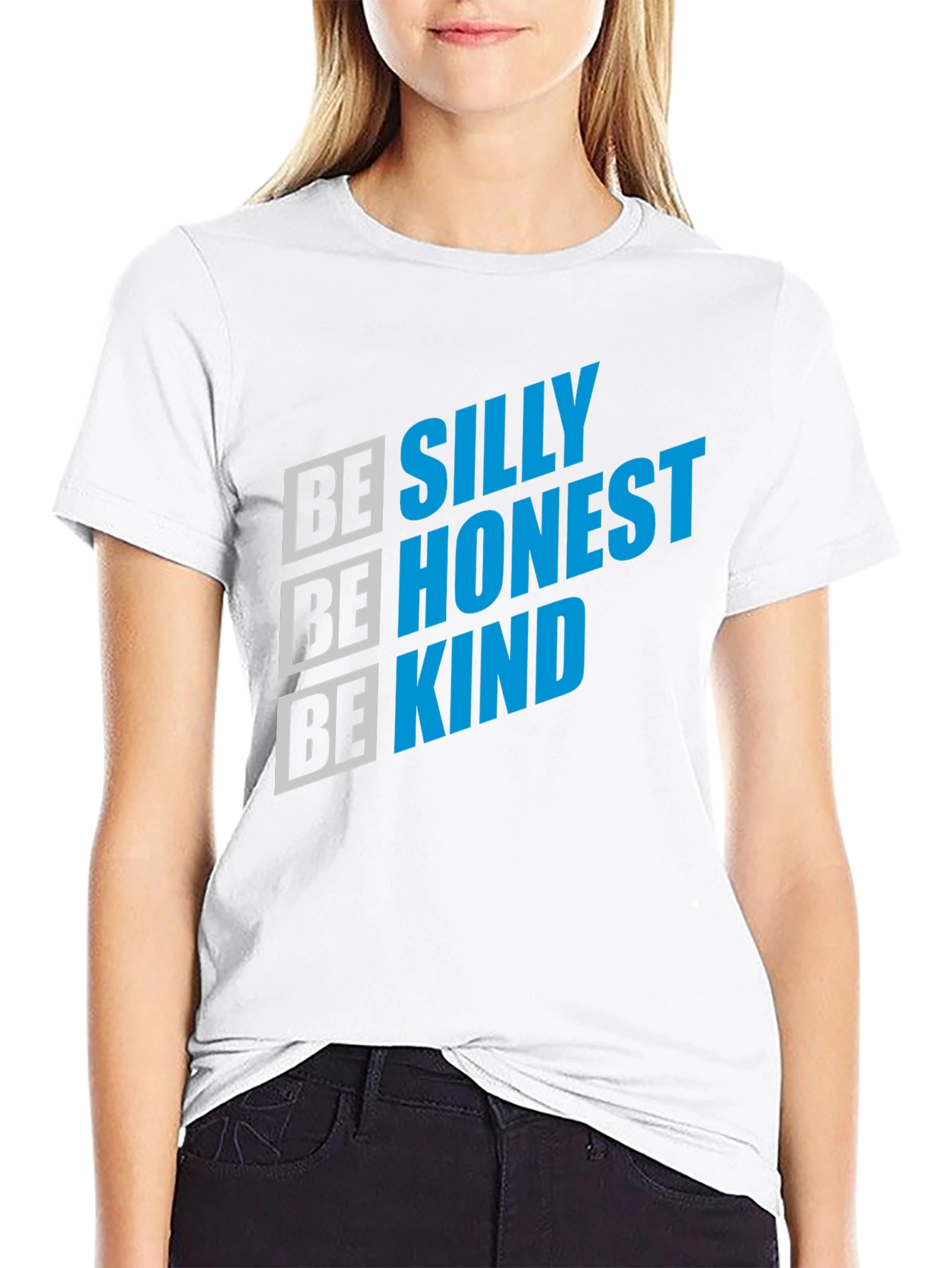 Be Silly Honest Kind Graphic Tee - Black