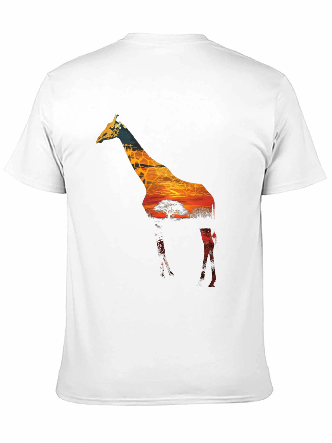 Giraffe Sunset Graphic Black T-Shirt