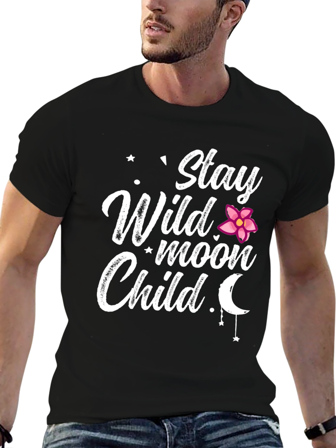 Stay Wild Moon Child Black T-Shirt