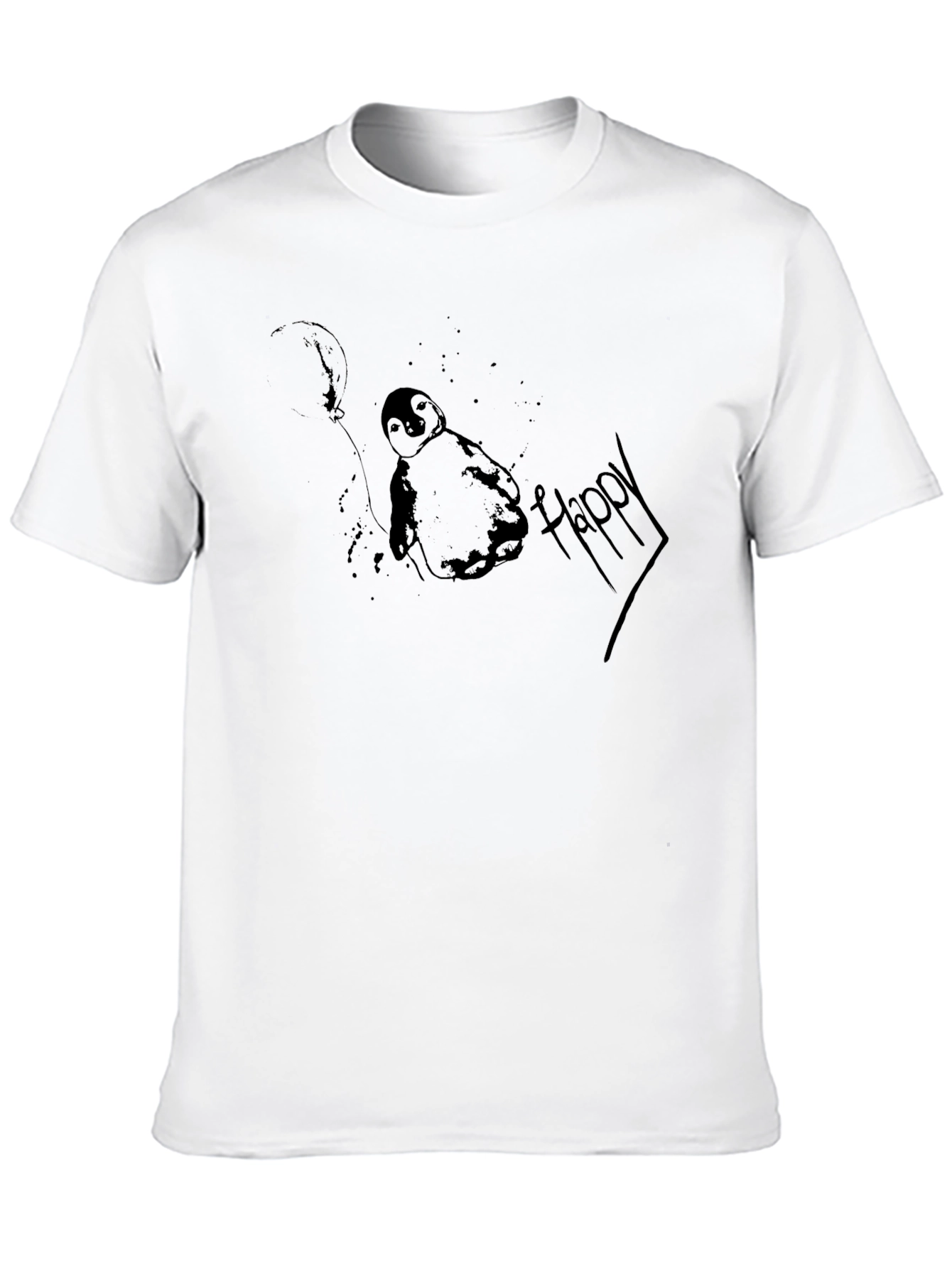 Penguin Happy Graphic Black T-Shirt