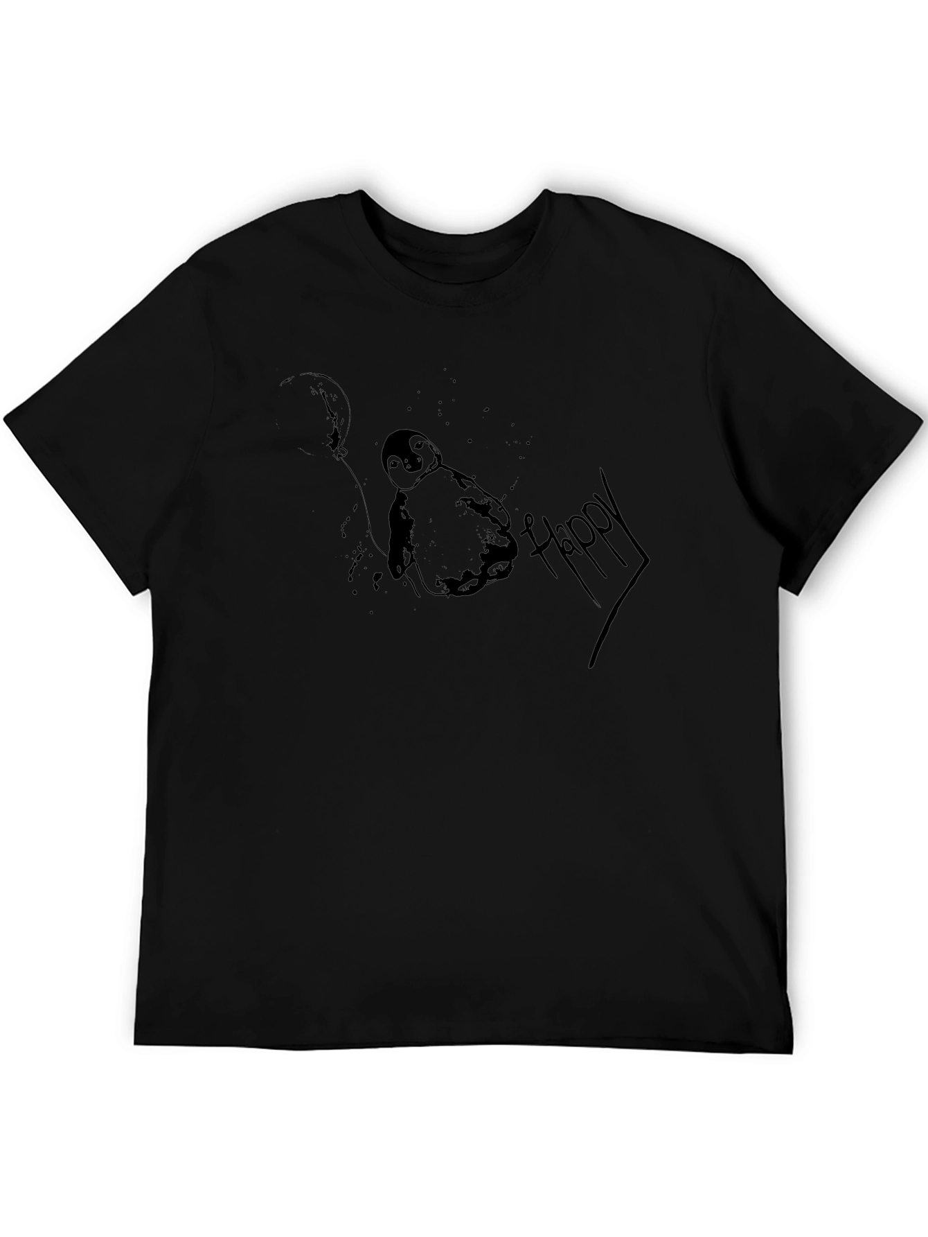 Penguin Happy Graphic Black T-Shirt