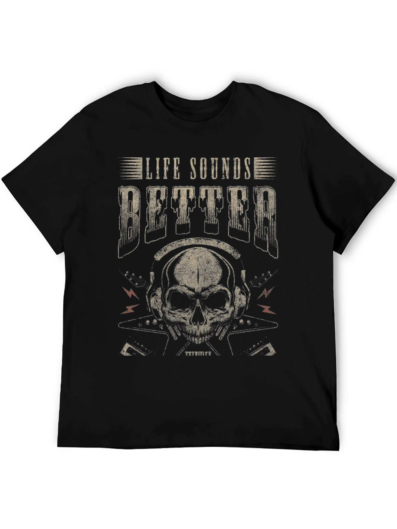 Life Sounds Better Skull Graphic Tee - Rocker Style